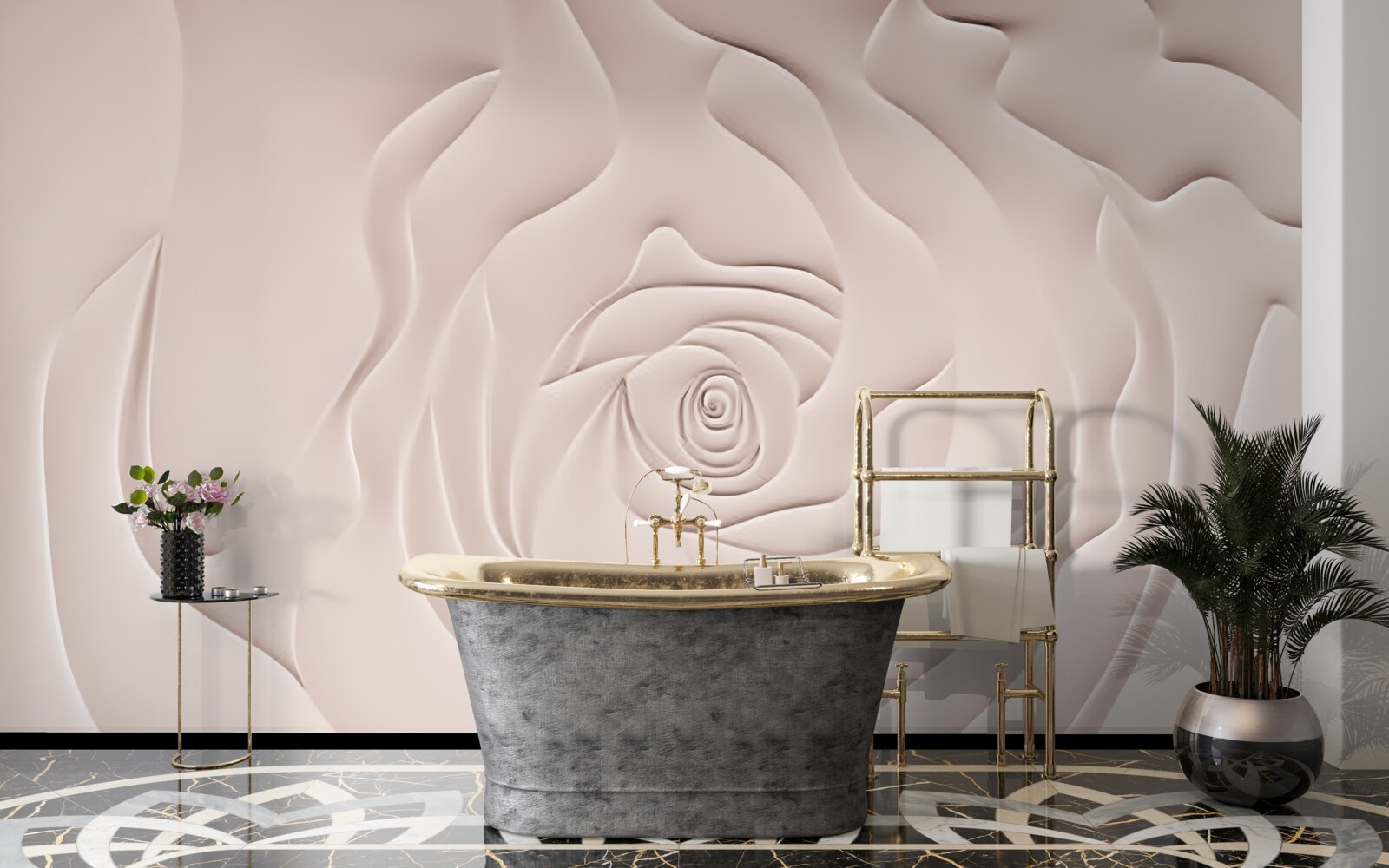 Fototapet abstract mugur de trandafir