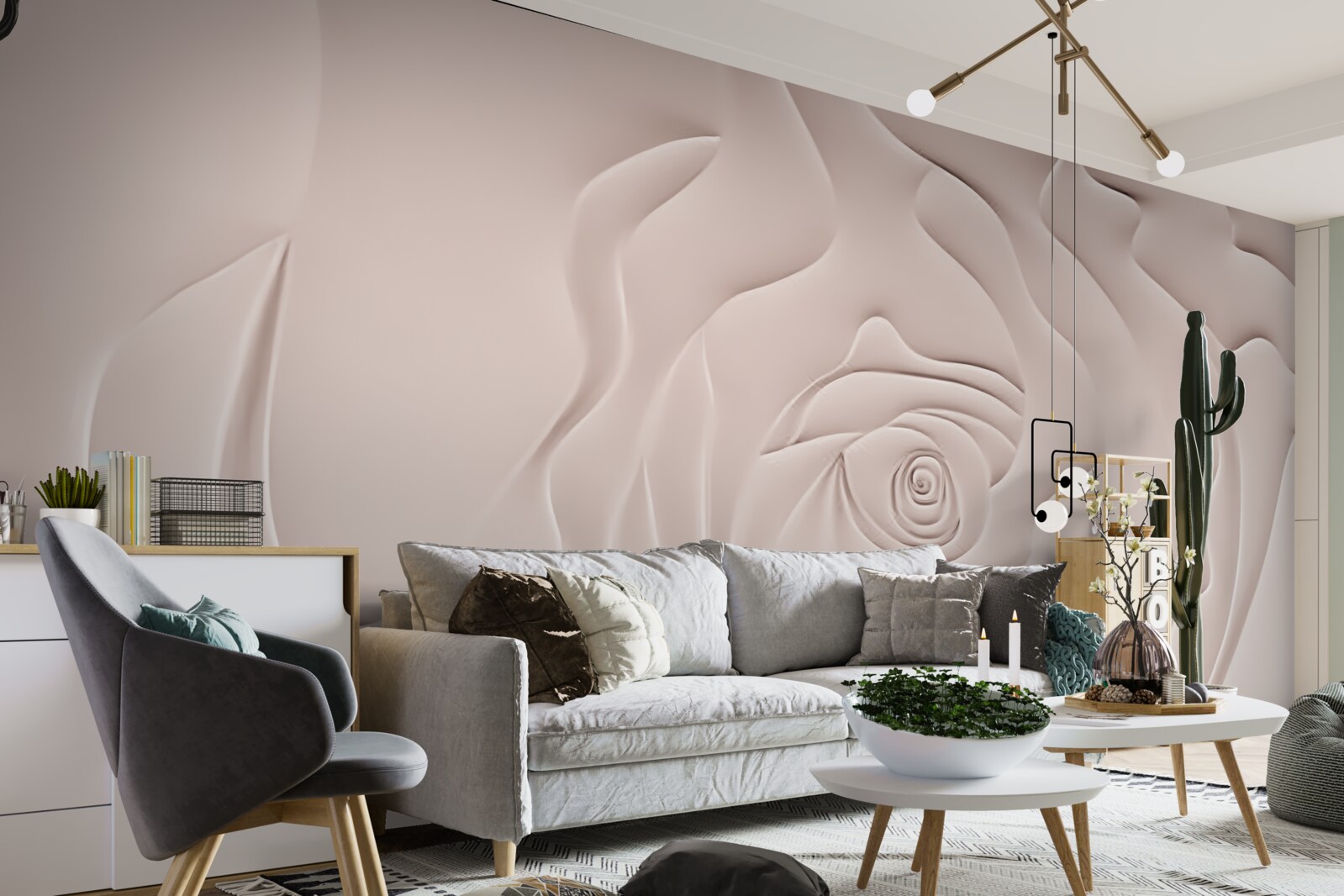 Fototapet abstract mugur de trandafir