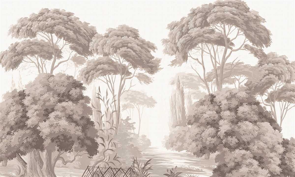 Fototapet vârfuri luxuriante de copaci în pădure