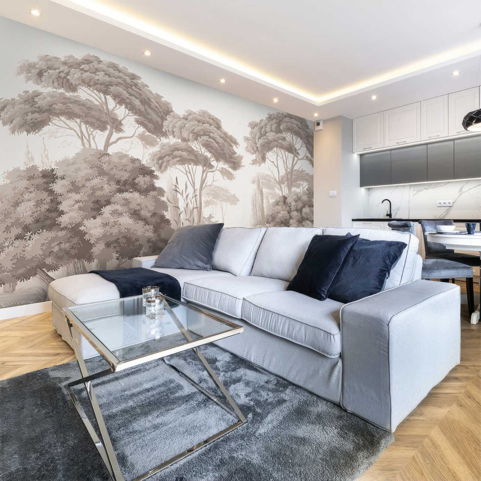 Fototapet vârfuri luxuriante de copaci în pădure