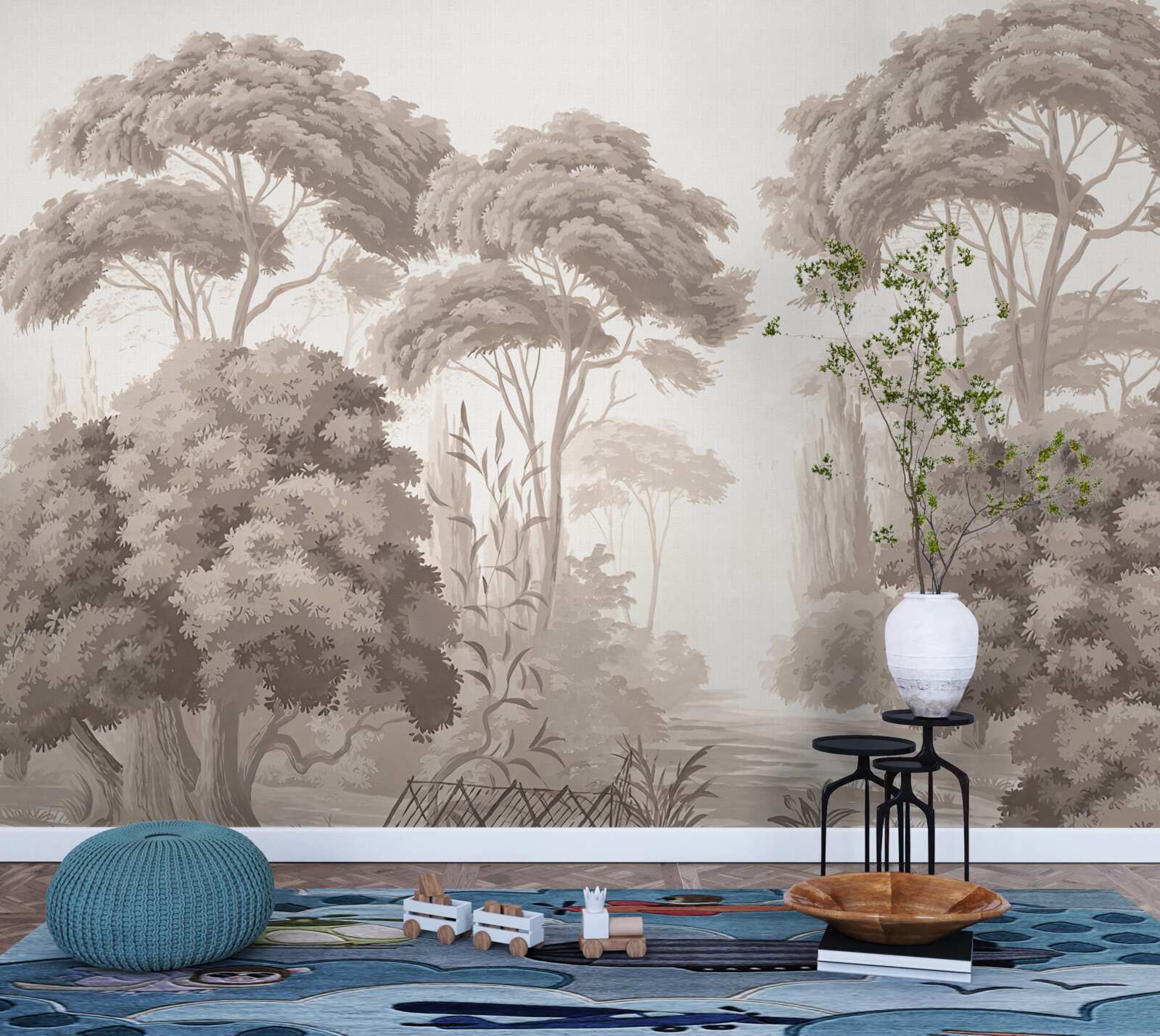 Fototapet vârfuri luxuriante de copaci în pădure