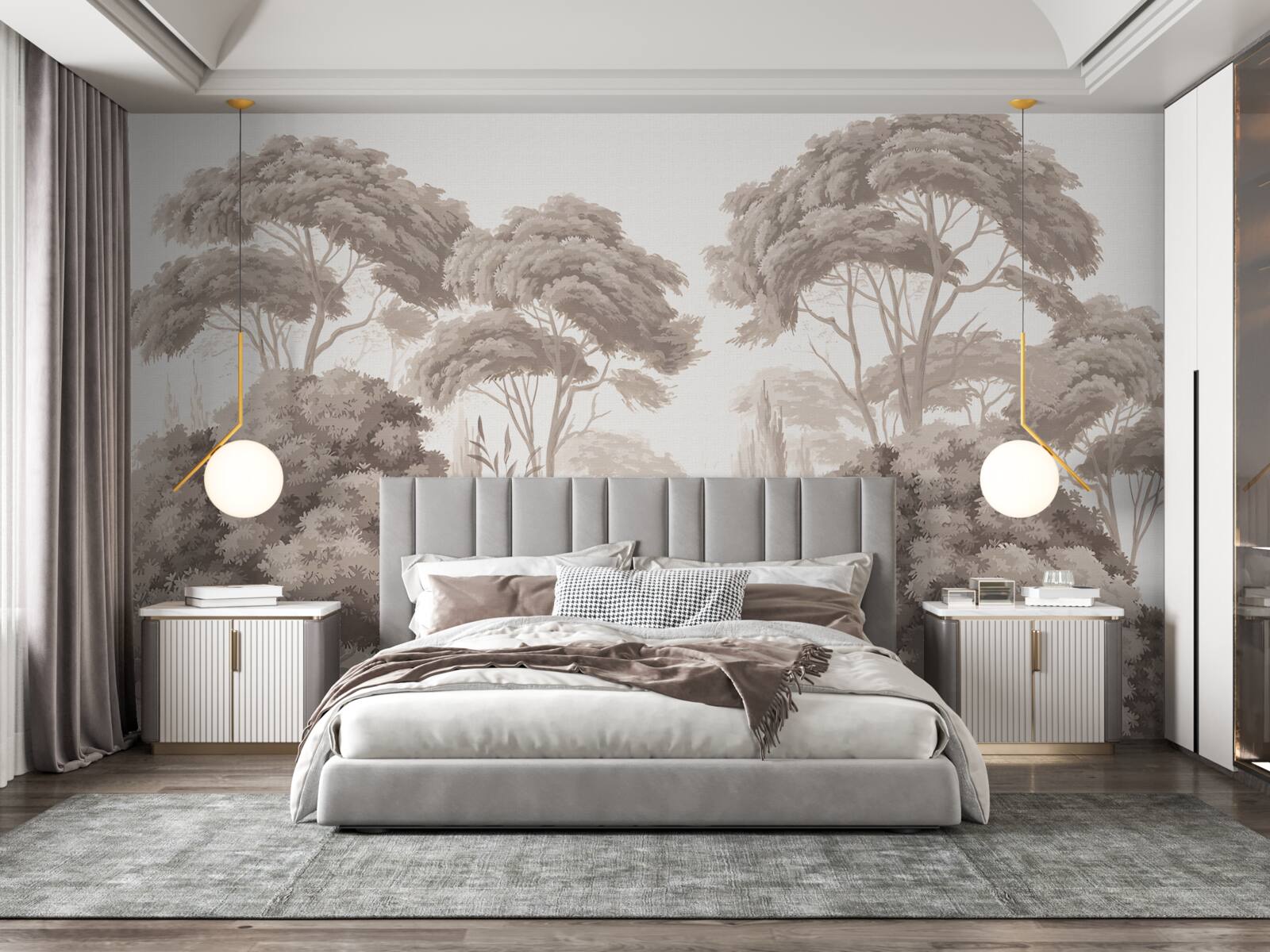 Fototapet vârfuri luxuriante de copaci în pădure