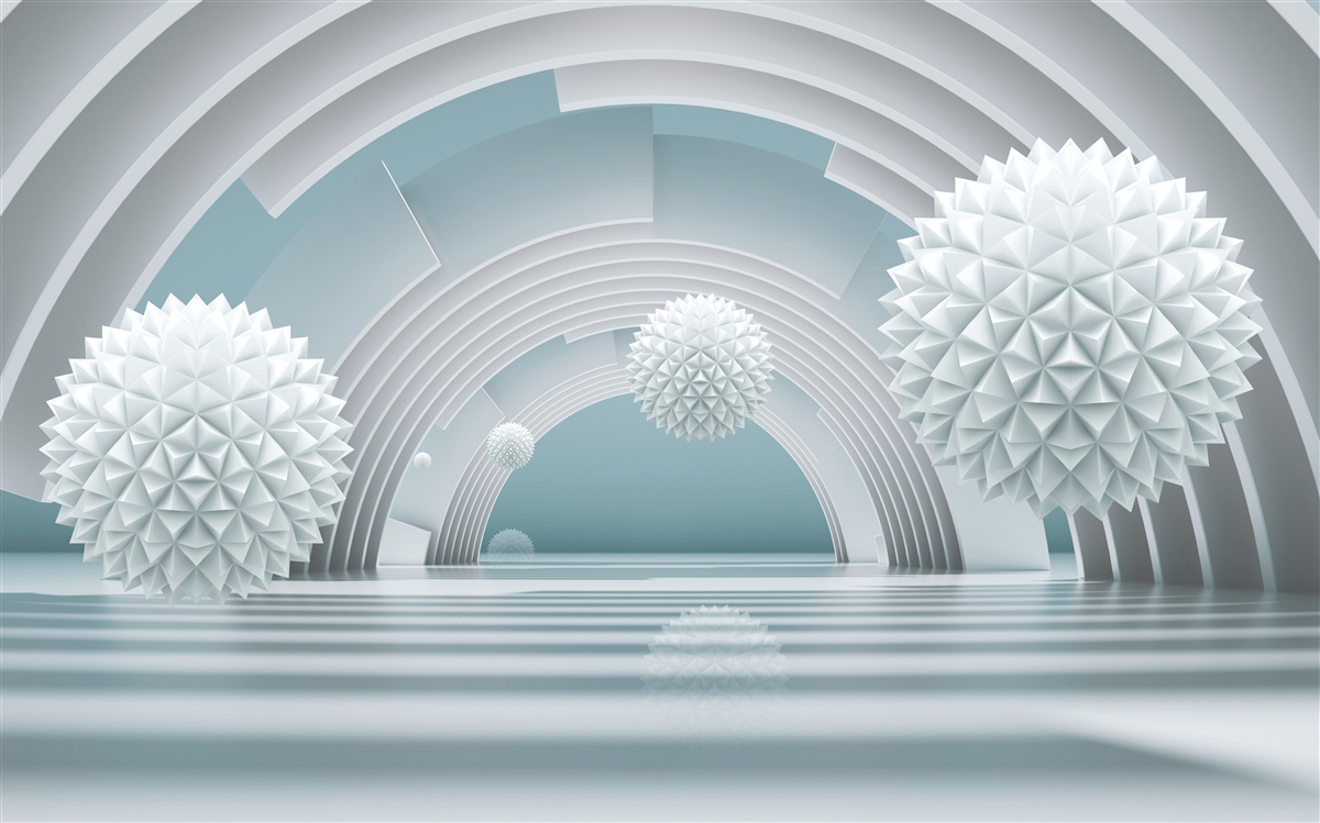 Fototapet bile ascuțite plutitoare și un tunel circular