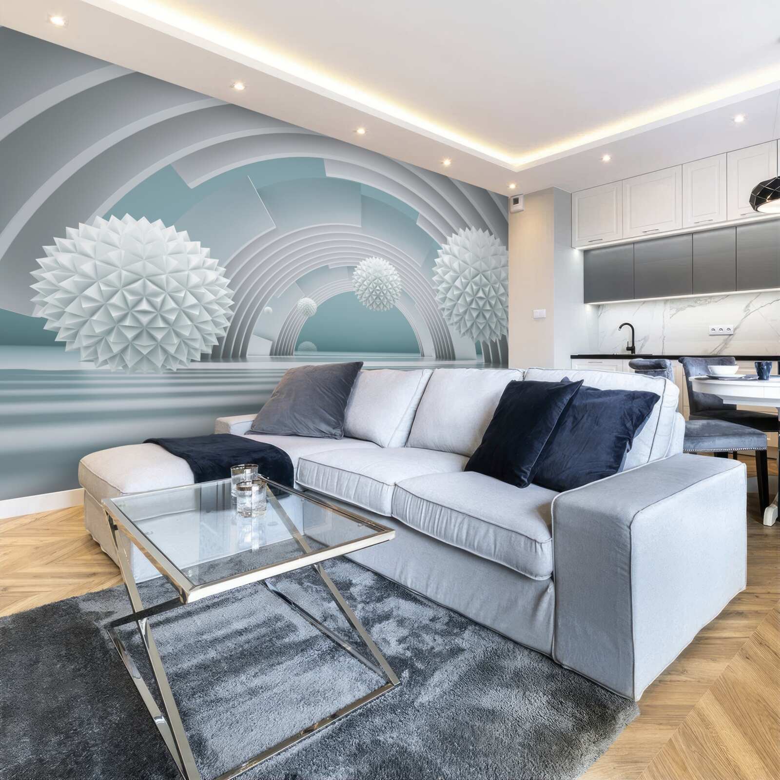 Fototapet bile ascuțite plutitoare și un tunel circular