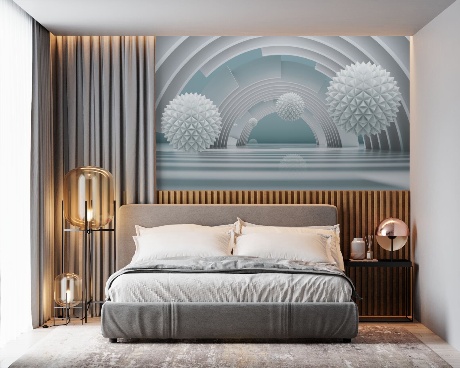 Fototapet bile ascuțite plutitoare și un tunel circular