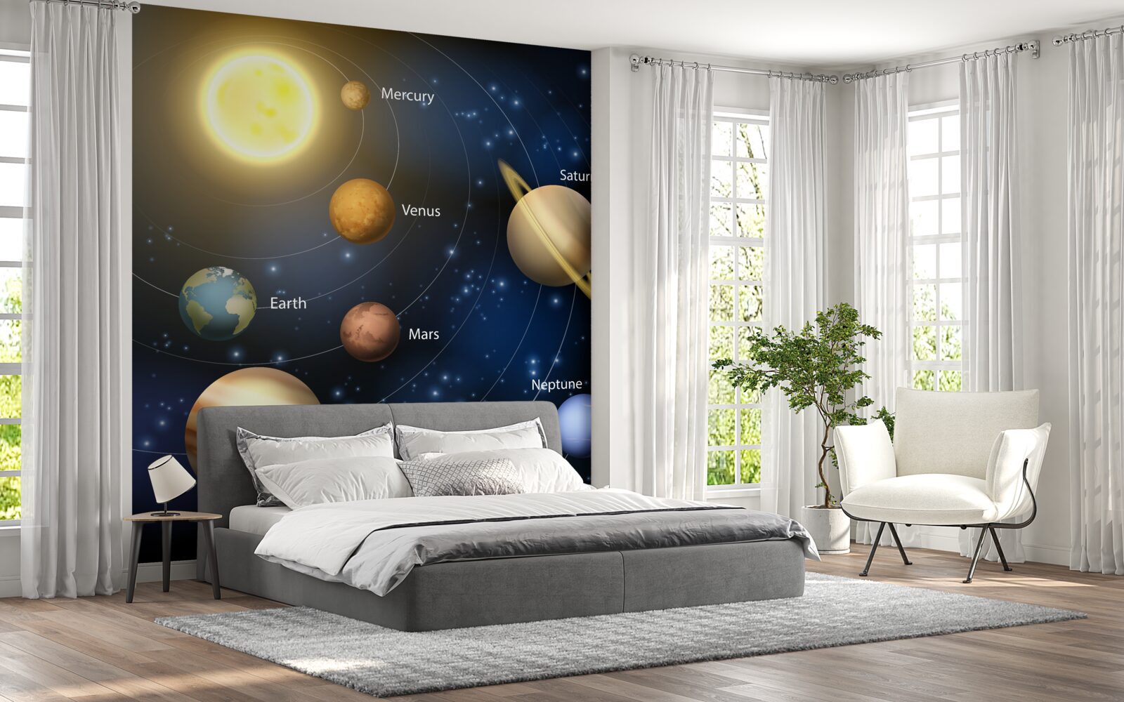 Fototapet universul, corpurile cerești și stelele