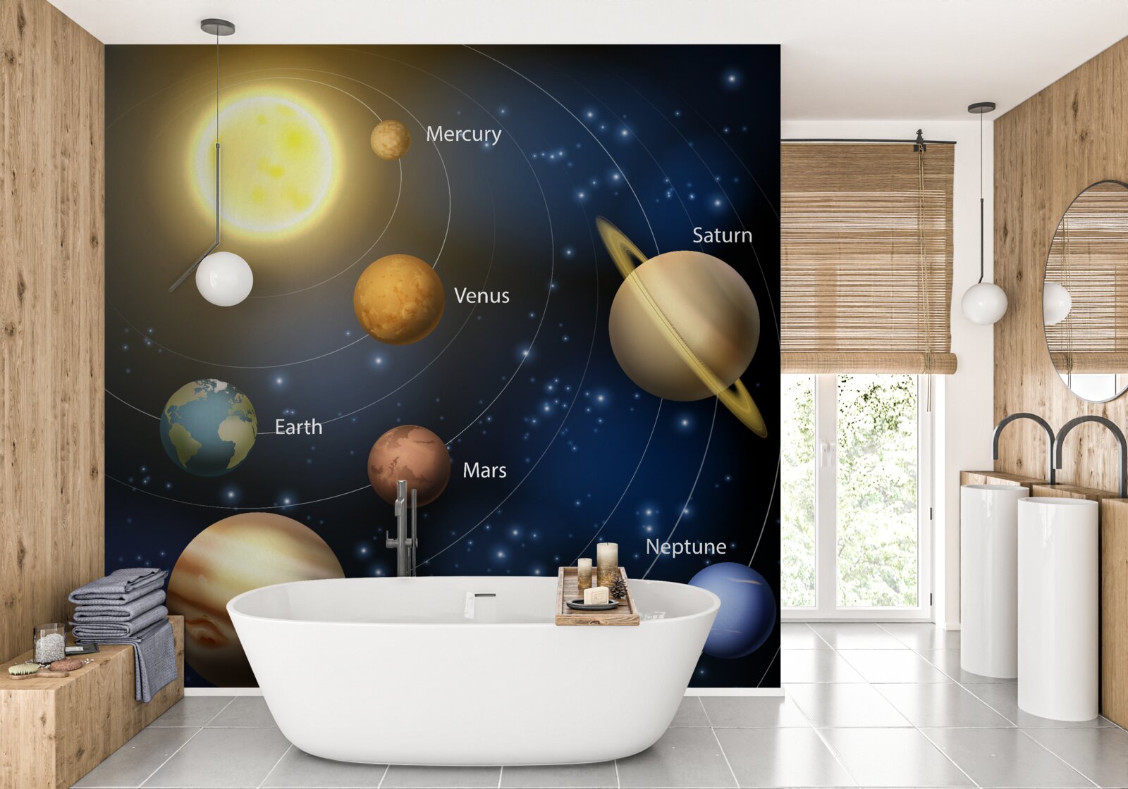 Fototapet universul, corpurile cerești și stelele