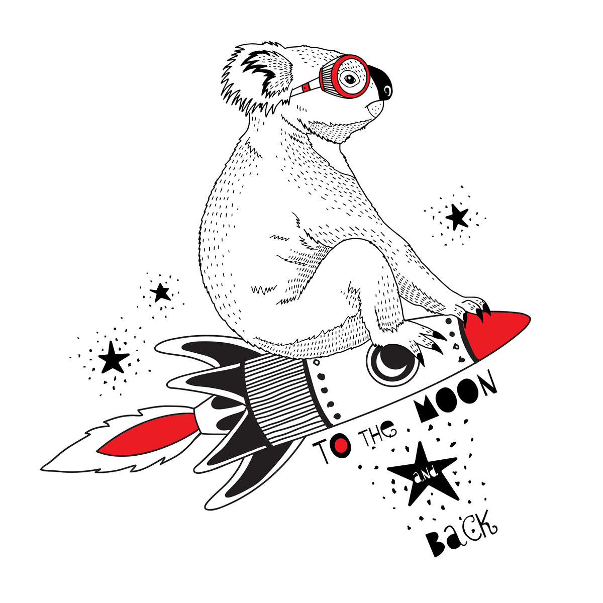 Fototapet rakieta koala