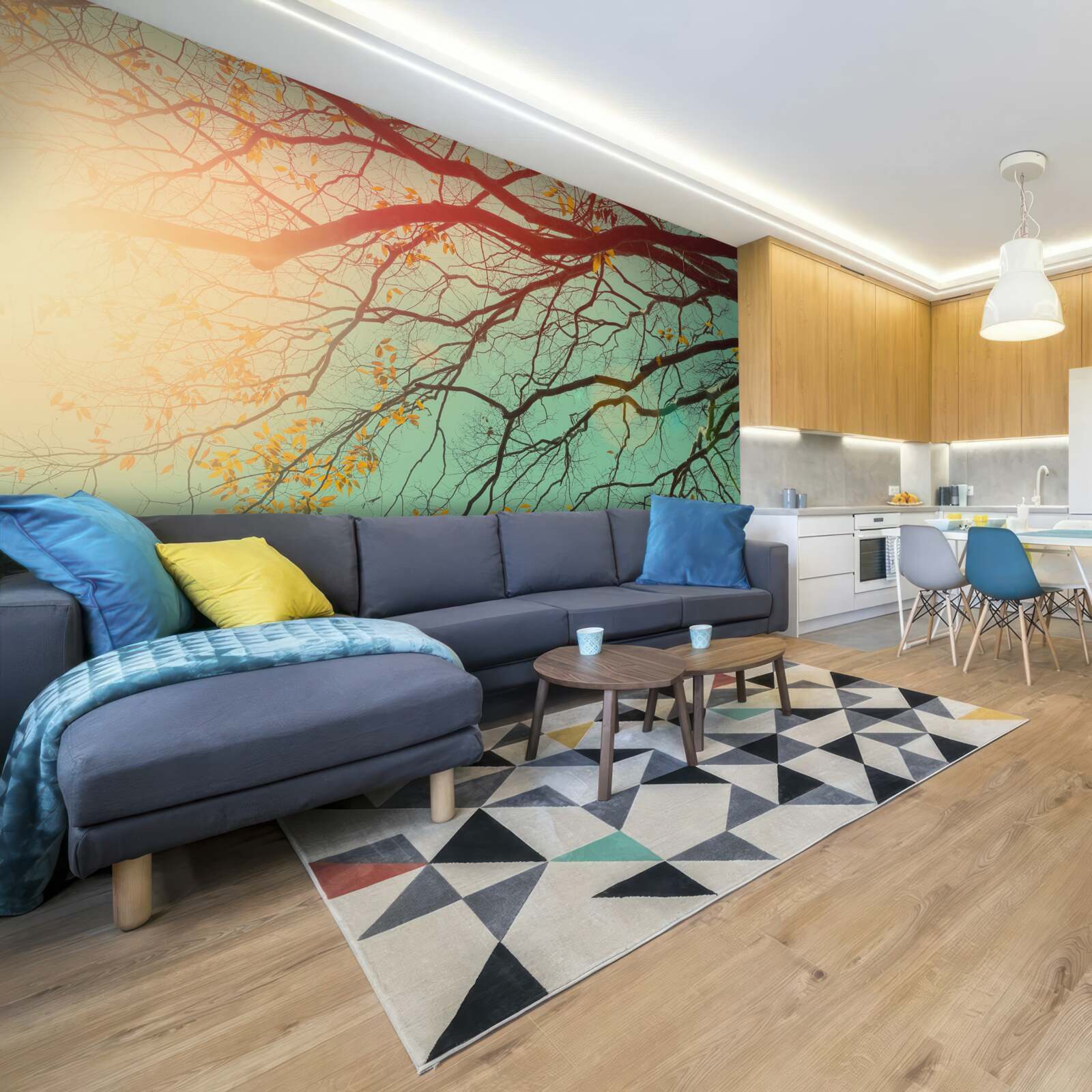 Fototapet ramurile copacilor pot fi văzute pe cer