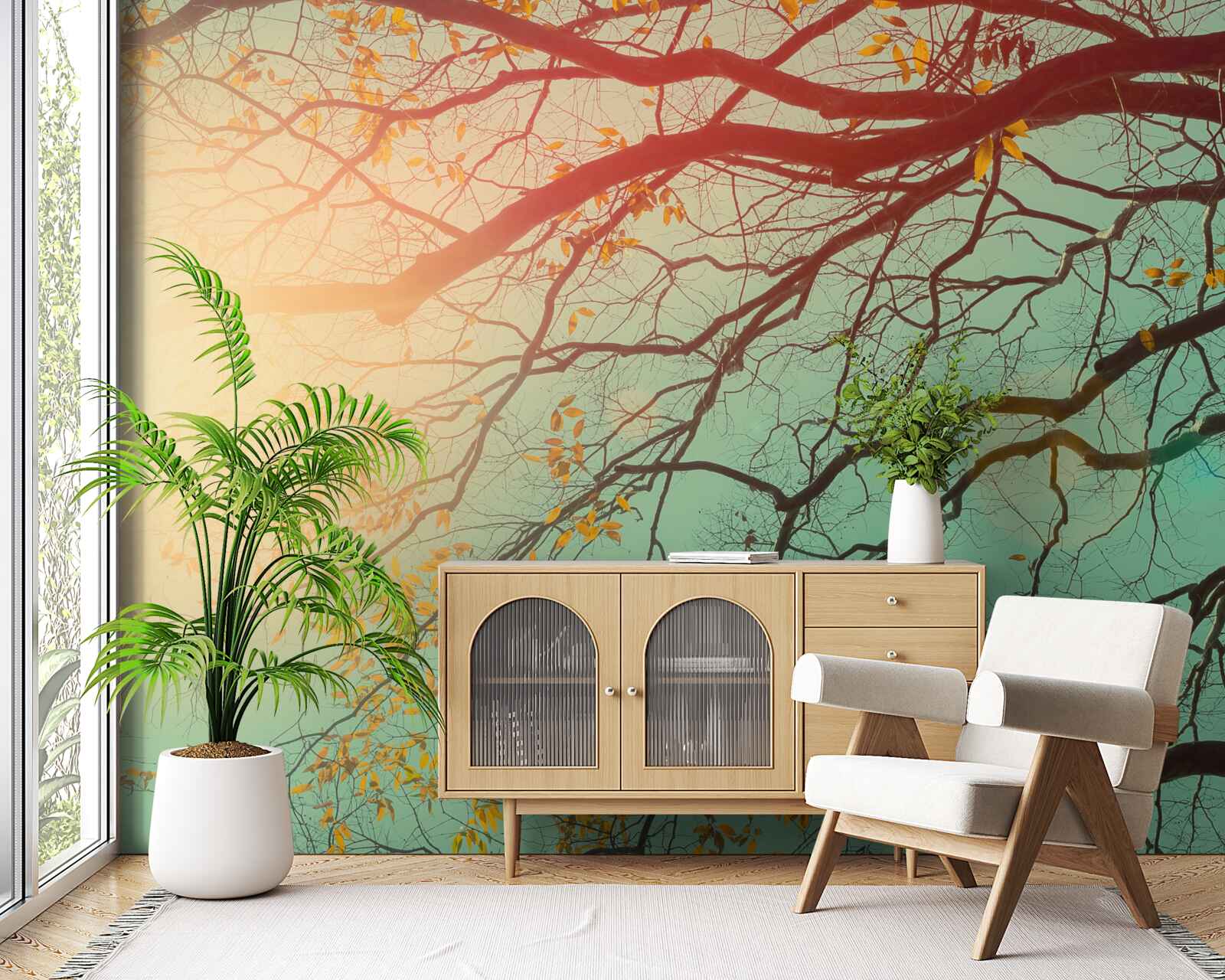 Fototapet ramurile copacilor pot fi văzute pe cer