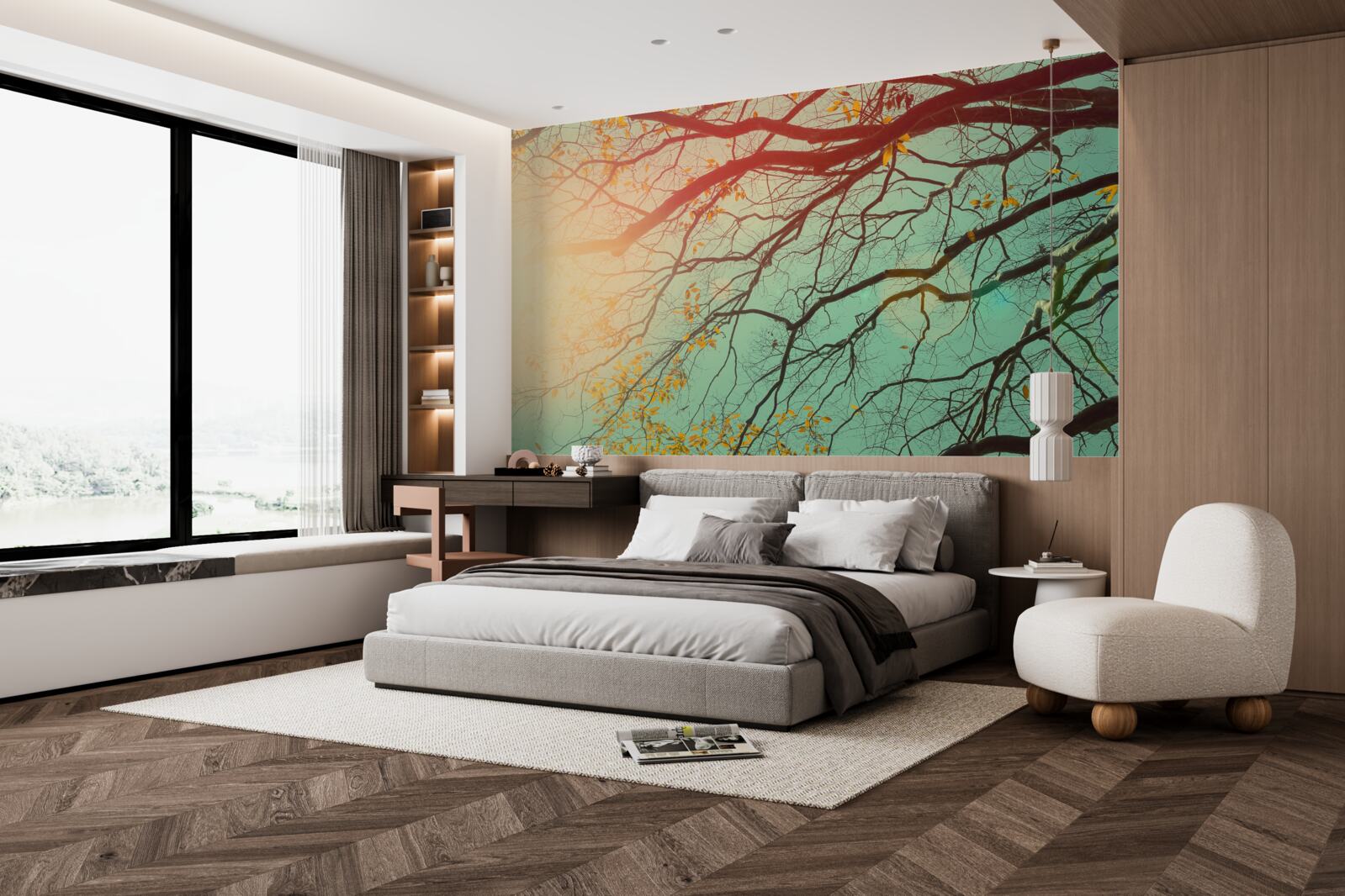 Fototapet ramurile copacilor pot fi văzute pe cer