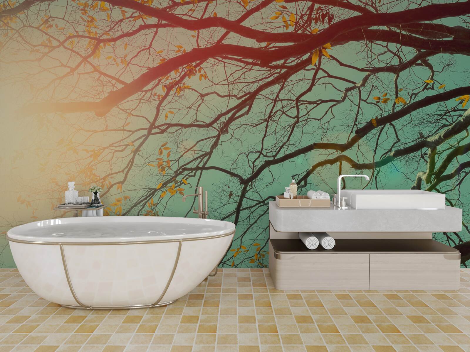 Fototapet ramurile copacilor pot fi văzute pe cer