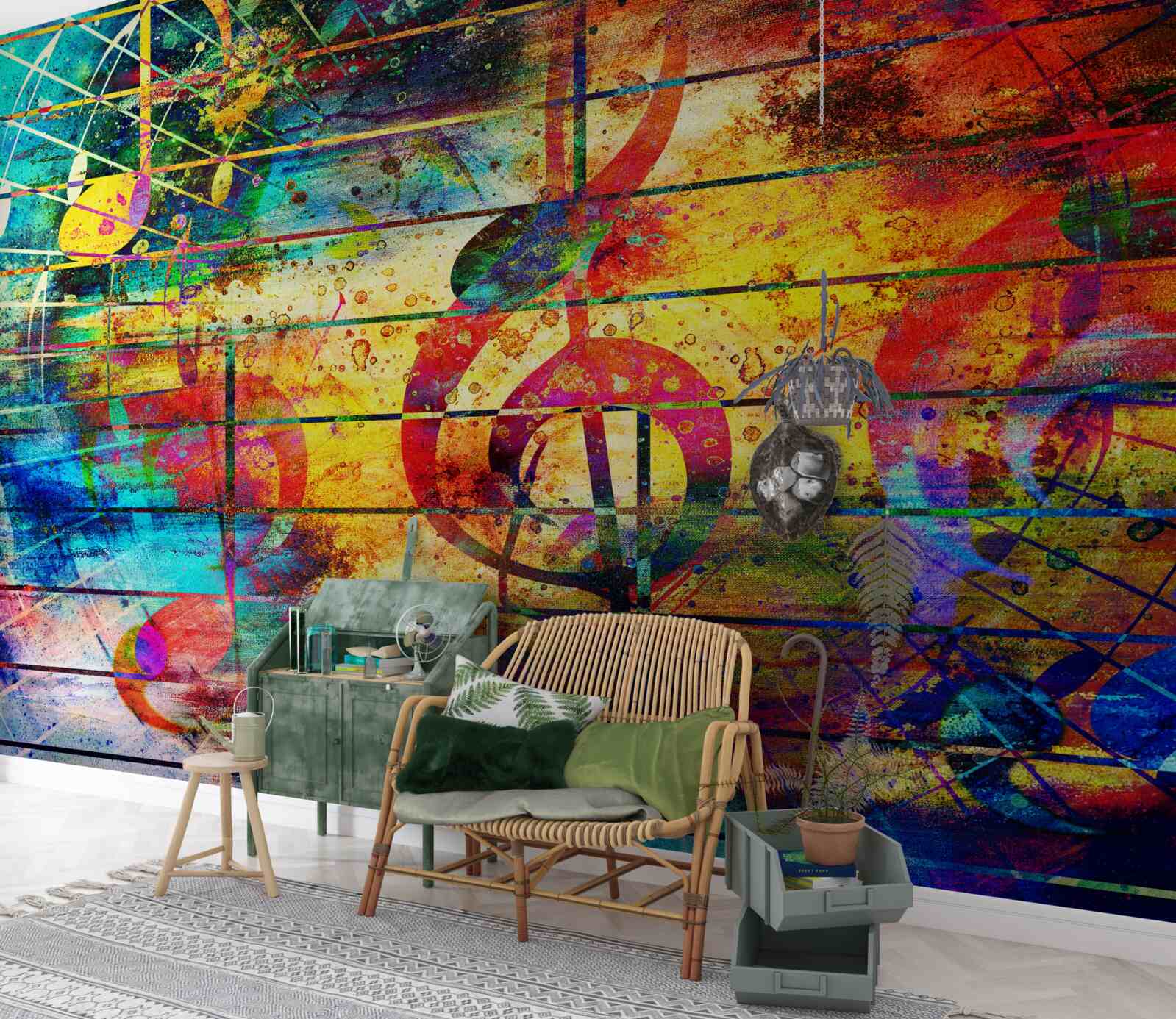 Fototapet graffiti sub forma unei clape de vioară