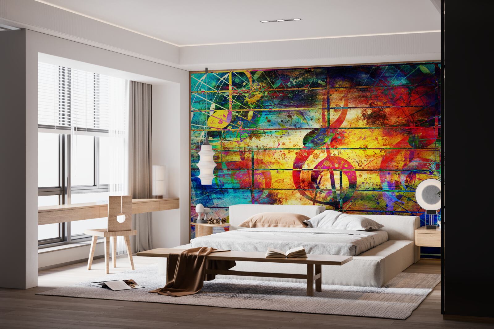 Fototapet graffiti sub forma unei clape de vioară