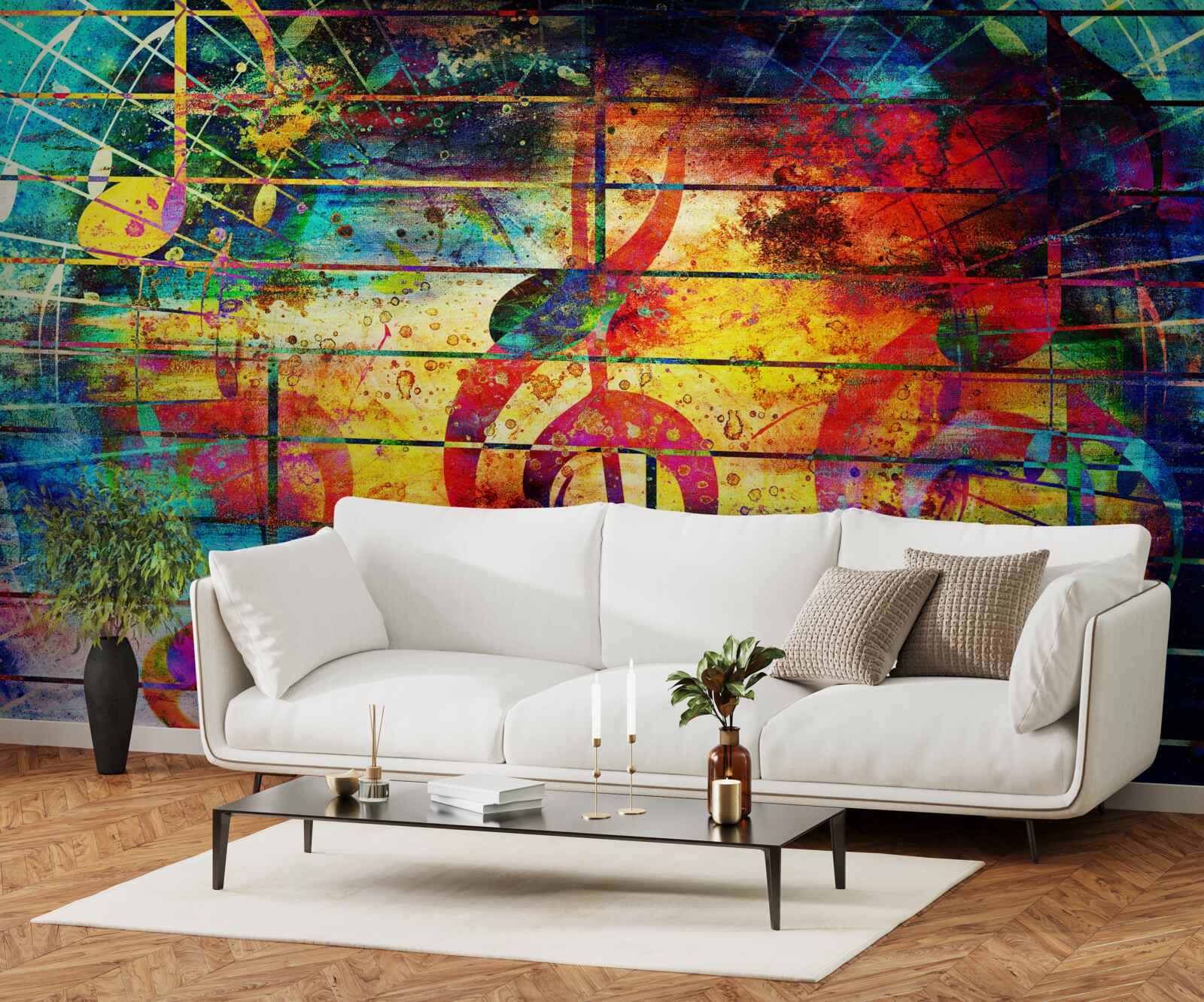 Fototapet graffiti sub forma unei clape de vioară