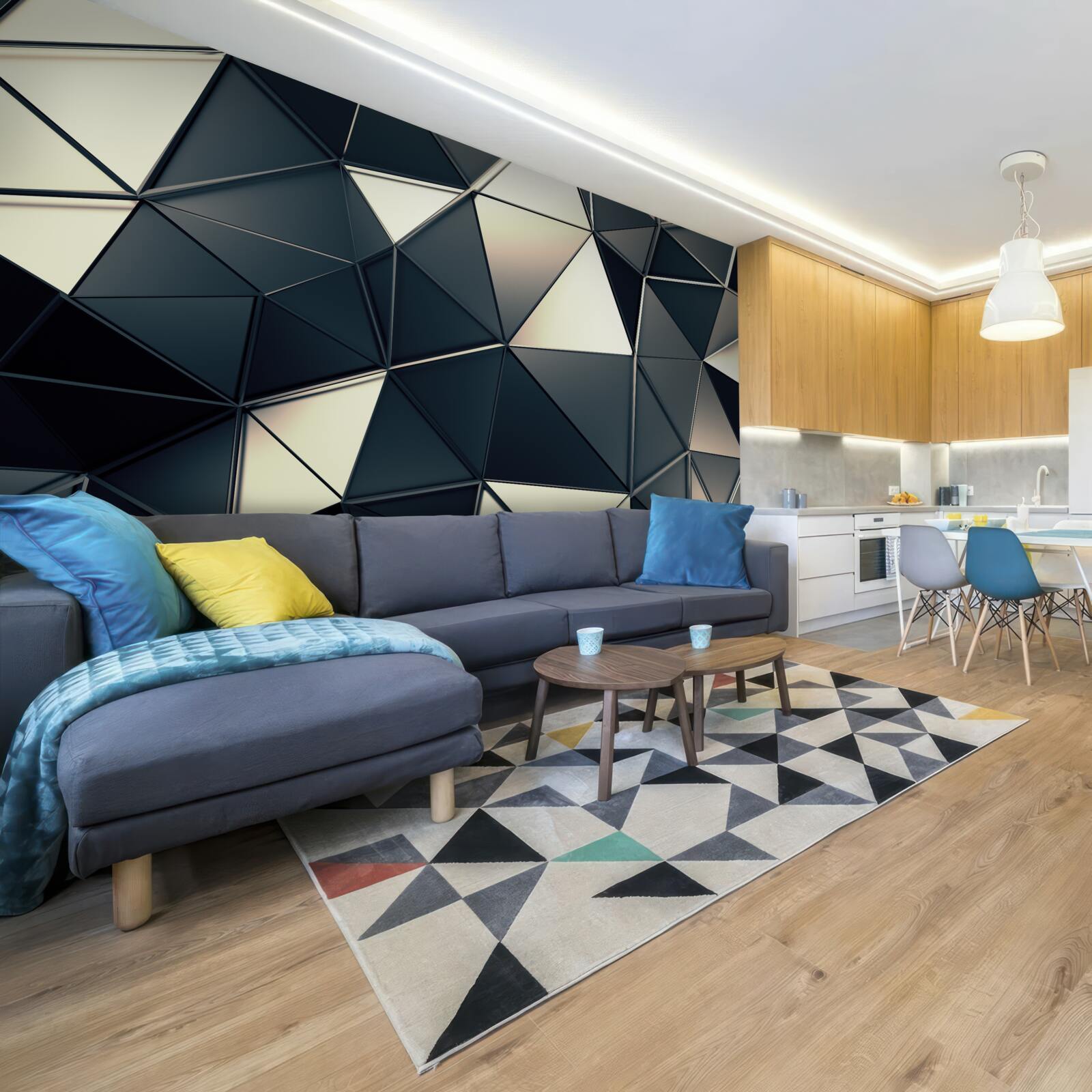 Fototapet strălucirea triunghiurilor abstracte