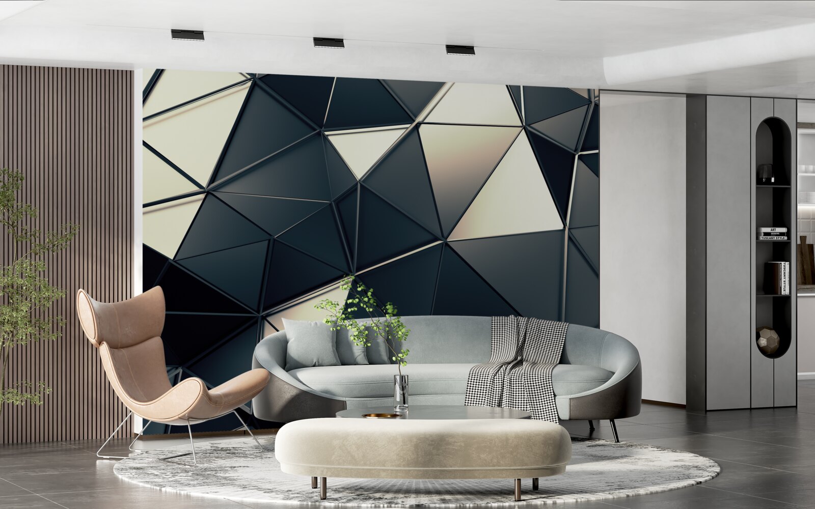 Fototapet strălucirea triunghiurilor abstracte