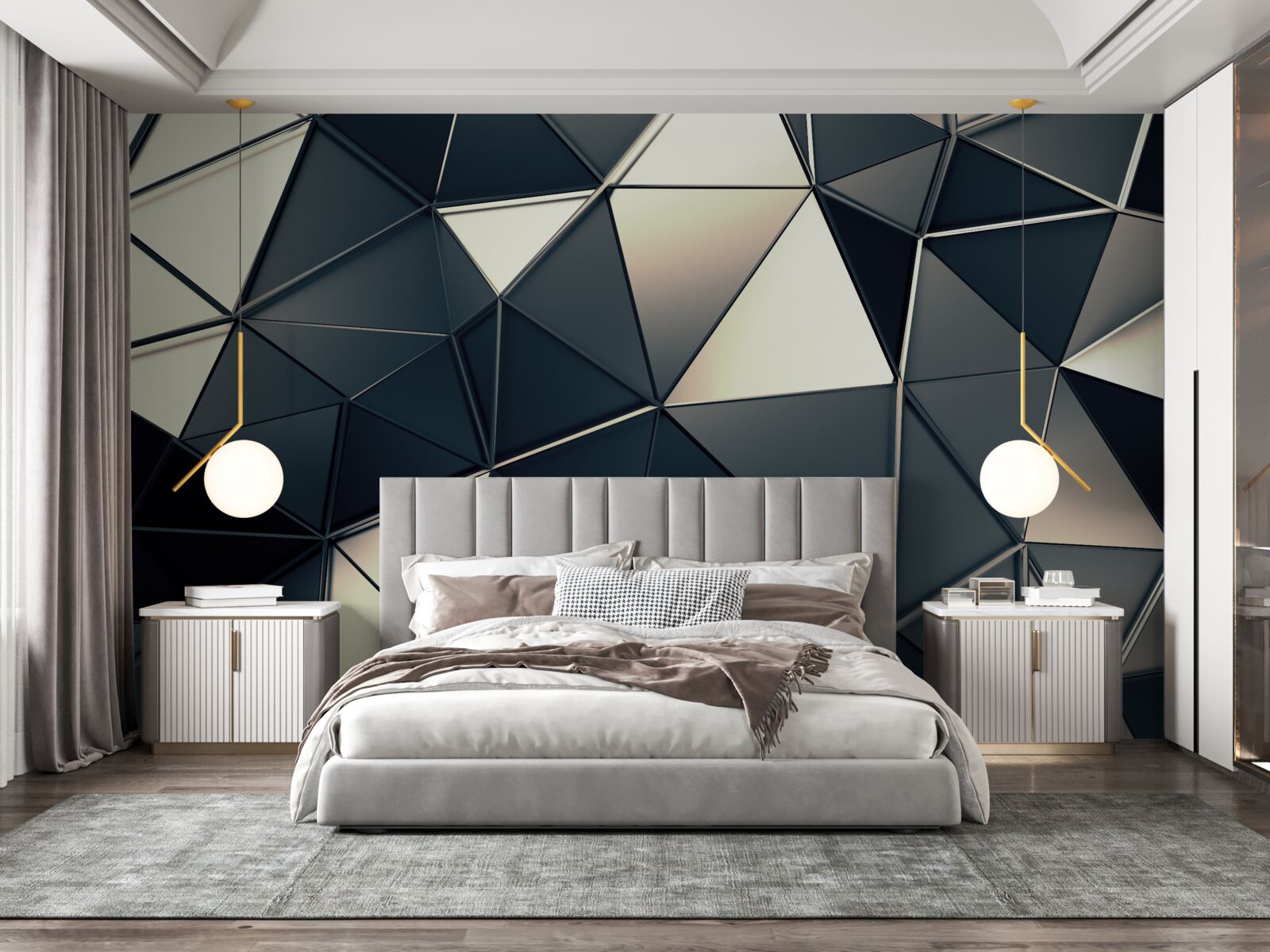 Fototapet strălucirea triunghiurilor abstracte