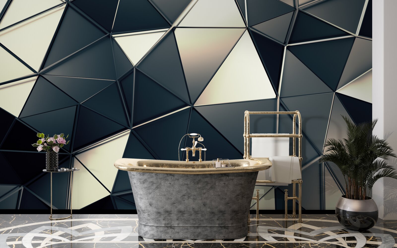 Fototapet strălucirea triunghiurilor abstracte