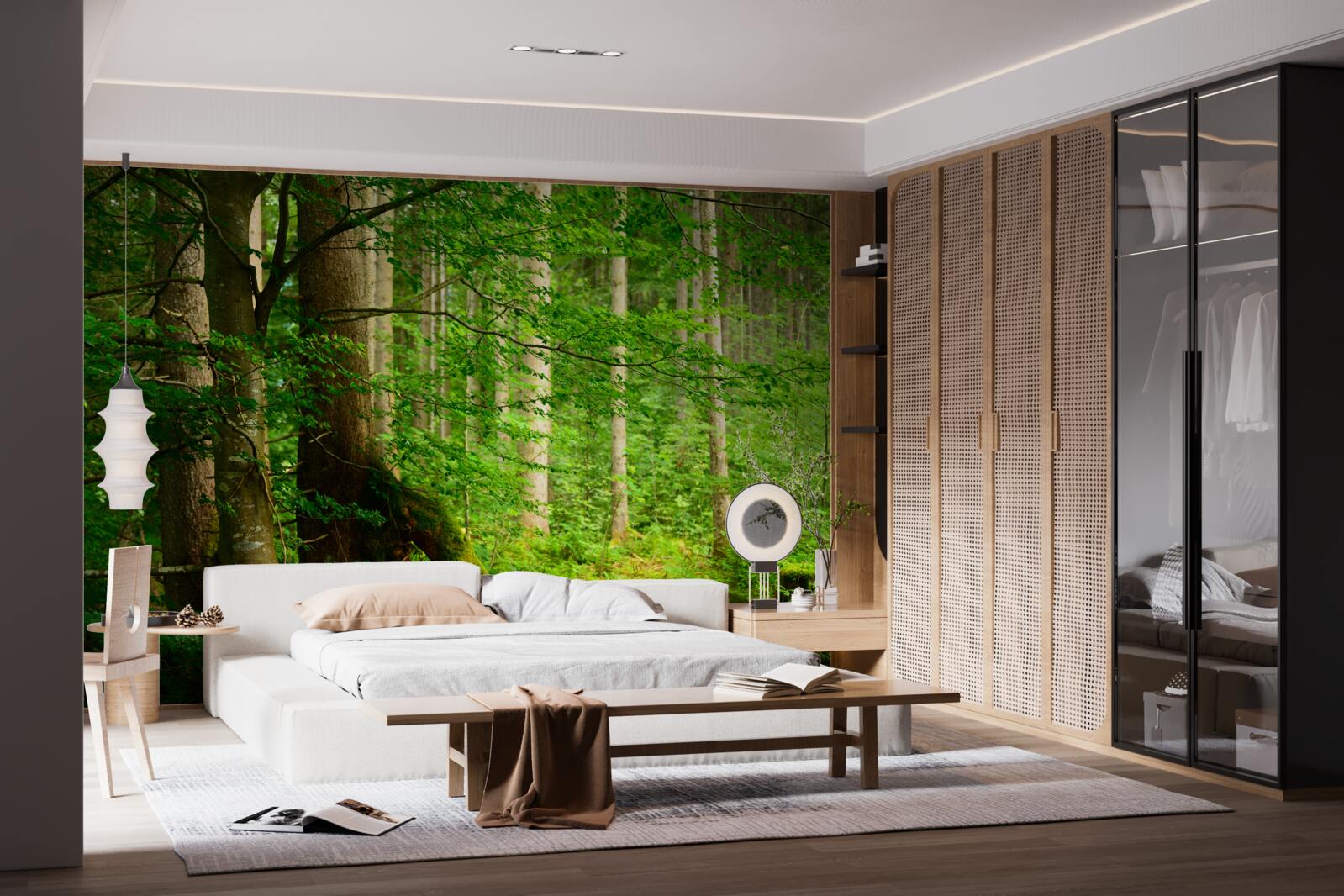 Fototapet pădure de vară verde și luxuriantă