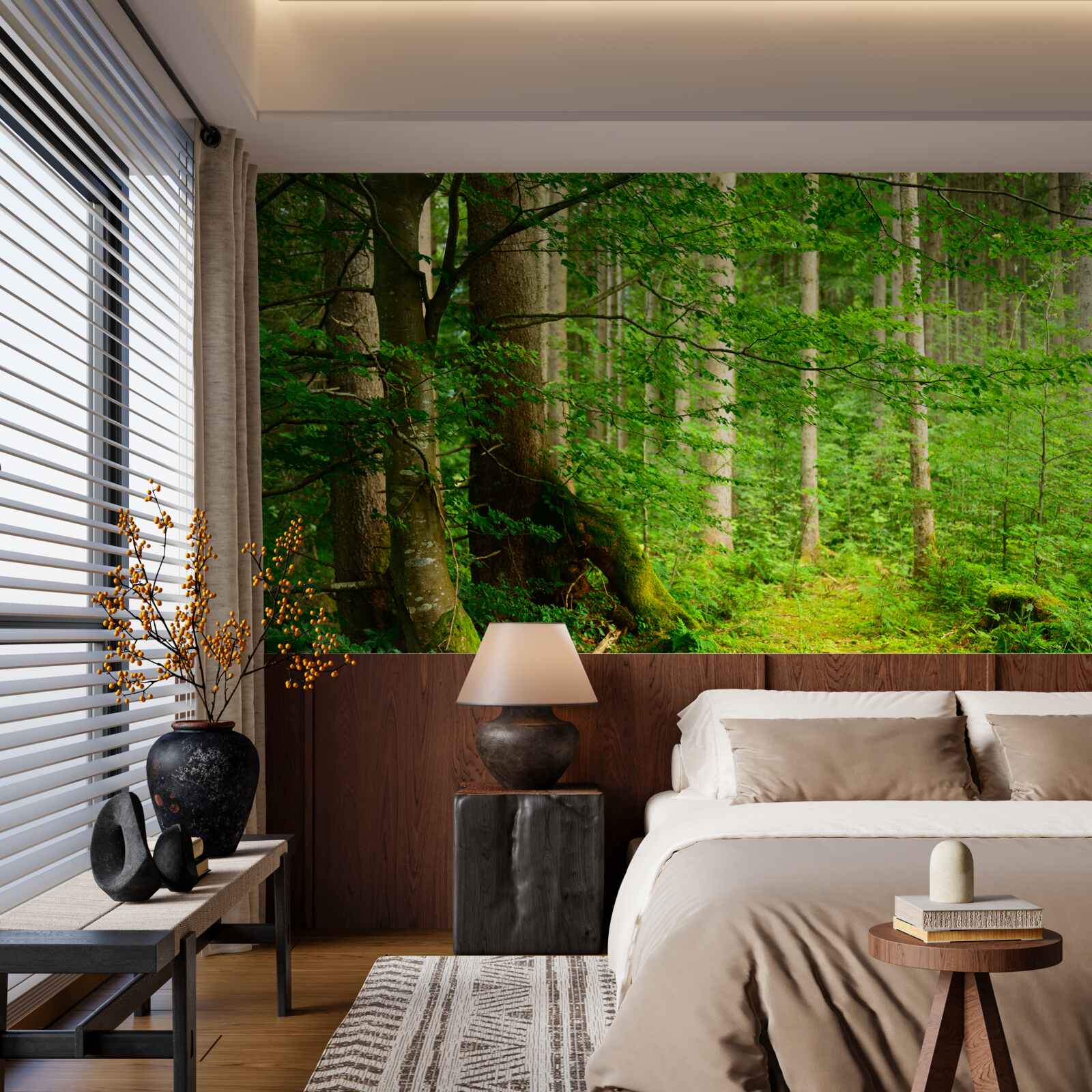 Fototapet pădure de vară verde și luxuriantă