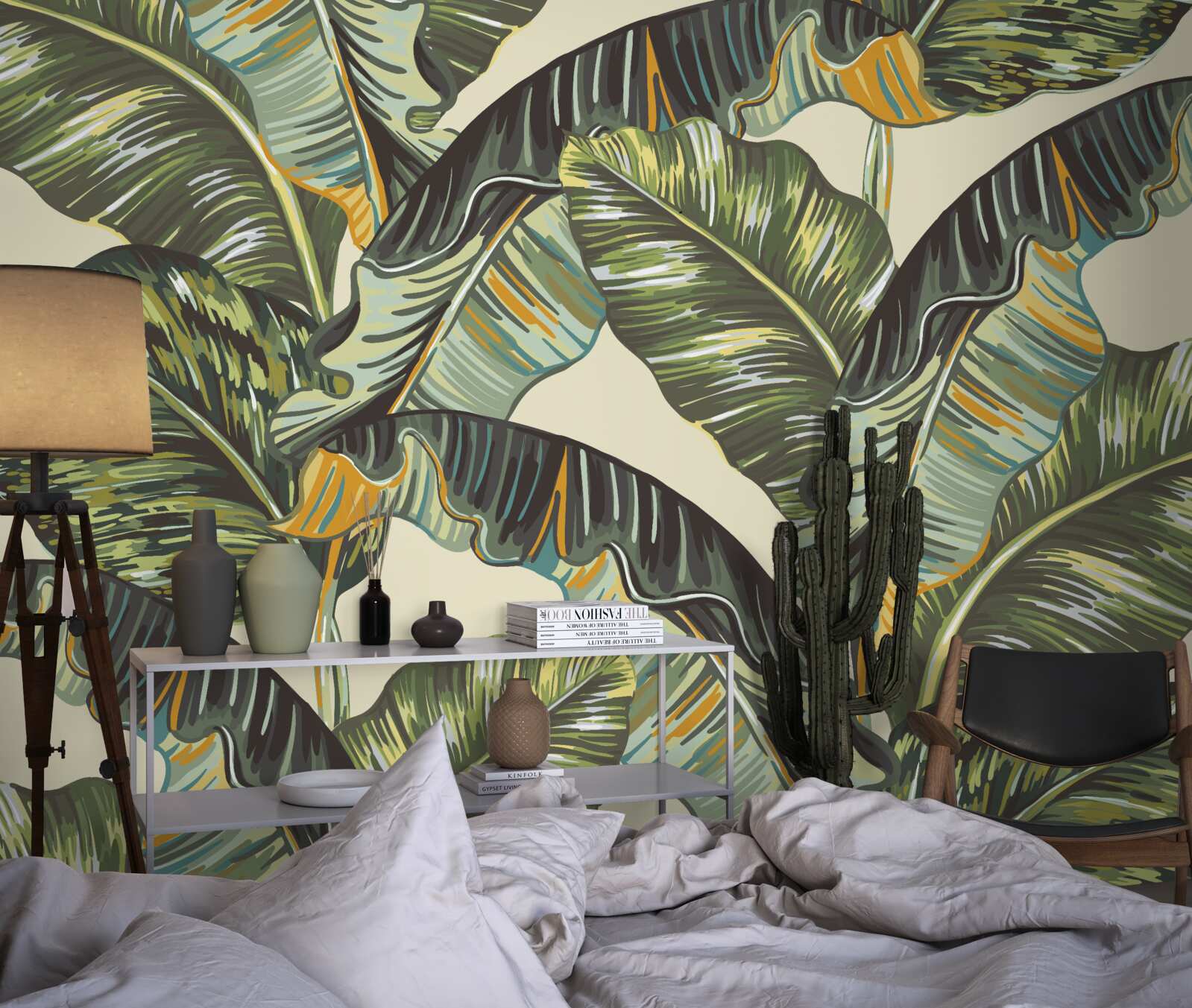 Fototapet multe nuanțe pe frunzele de ferigă