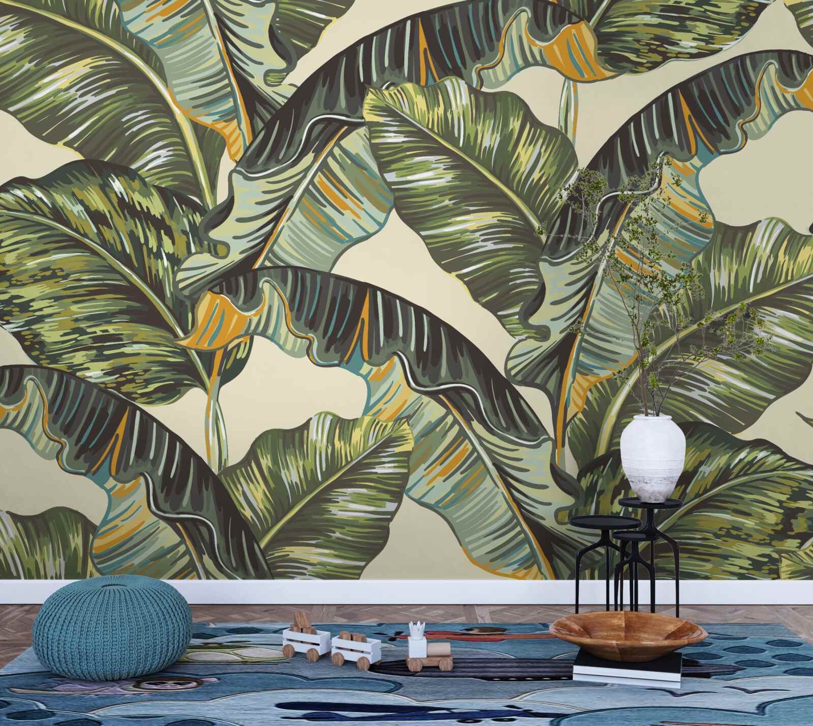 Fototapet multe nuanțe pe frunzele de ferigă