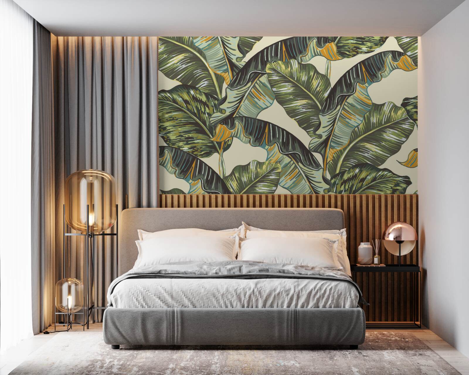 Fototapet multe nuanțe pe frunzele de ferigă