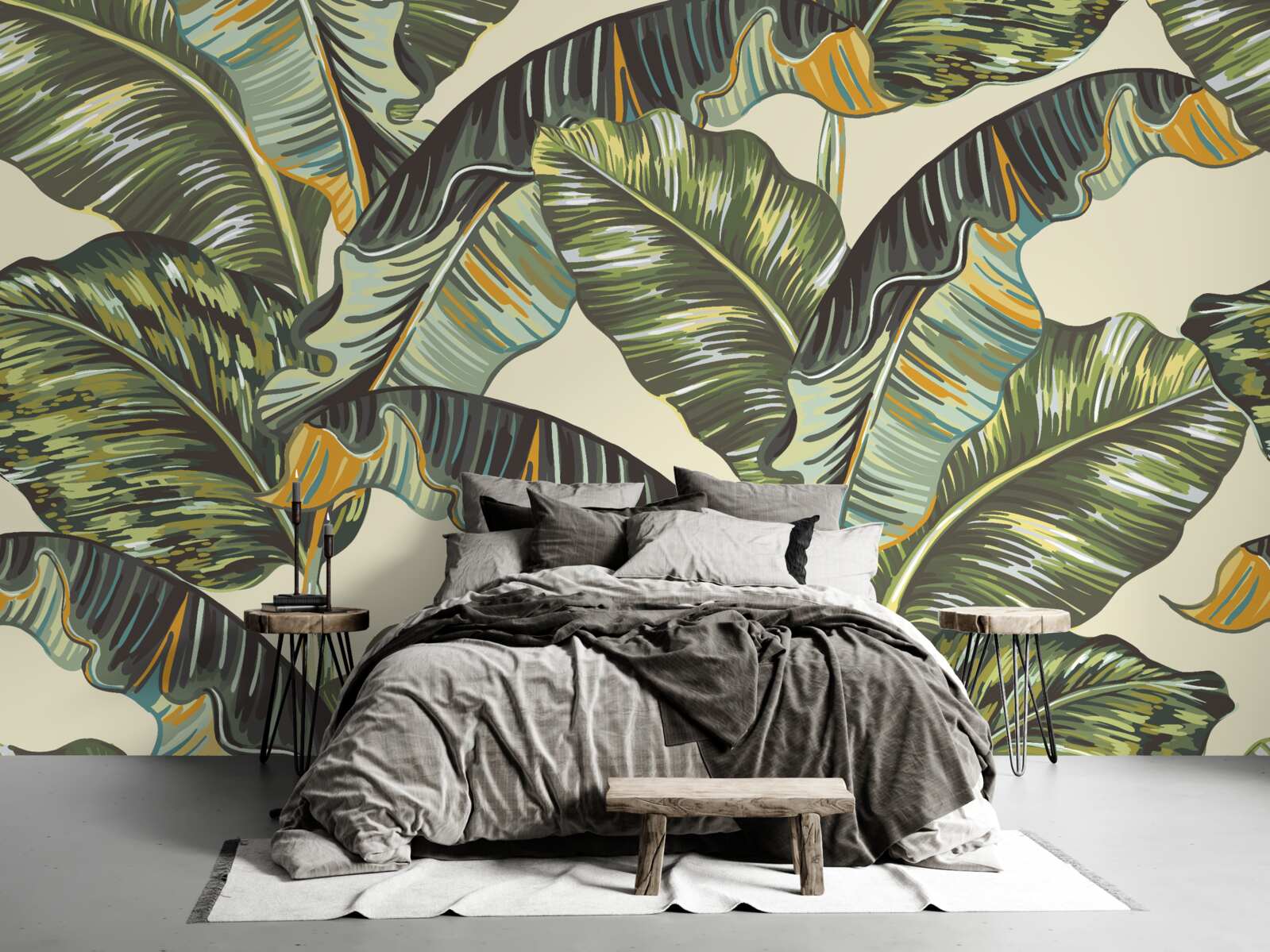 Fototapet multe nuanțe pe frunzele de ferigă