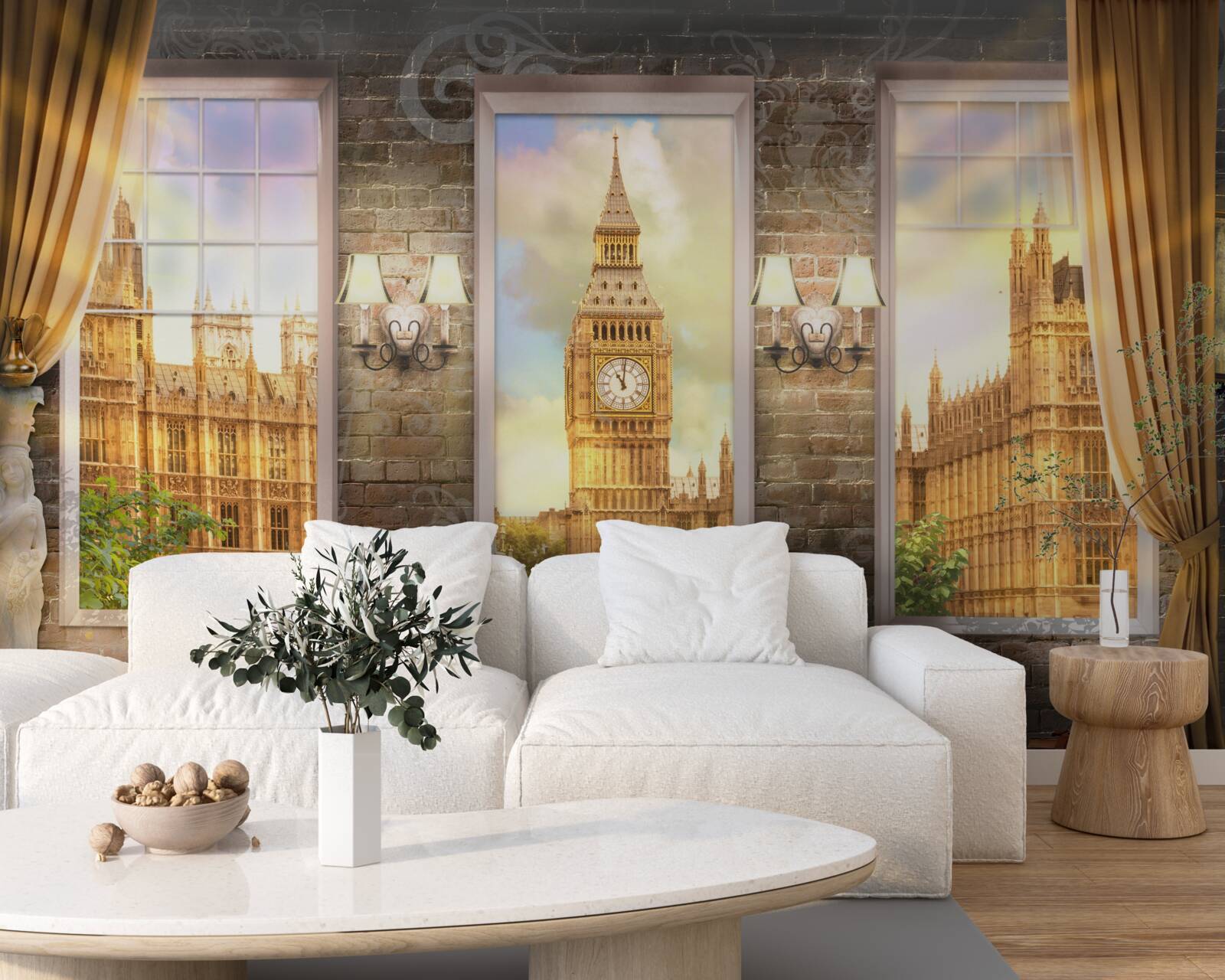 Fototapet orizontul Londrei de la fereastră