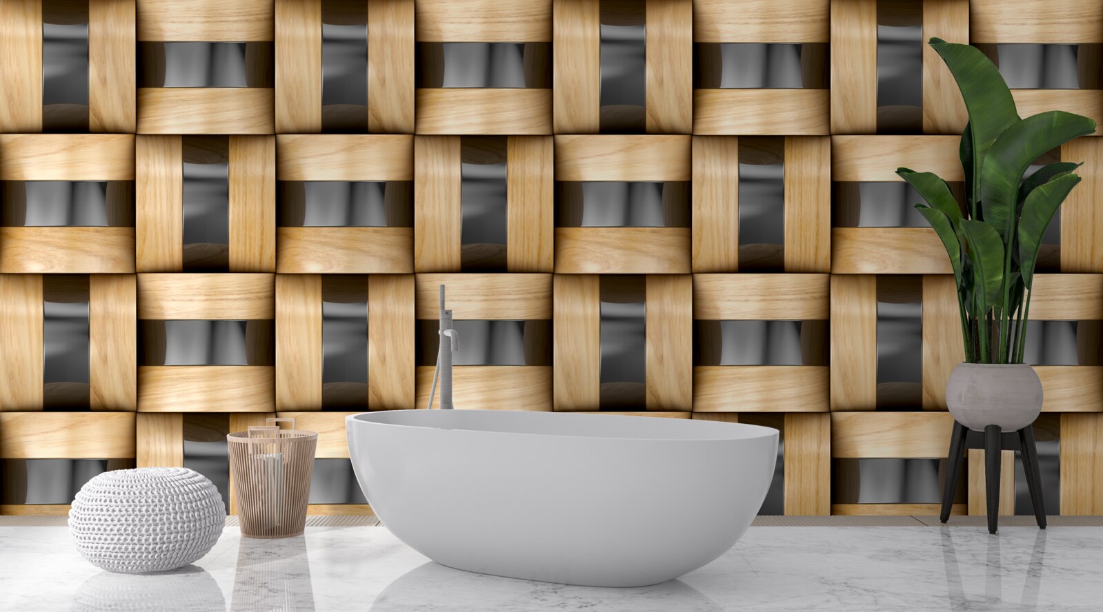 Fototapet placă din blocuri de lemn