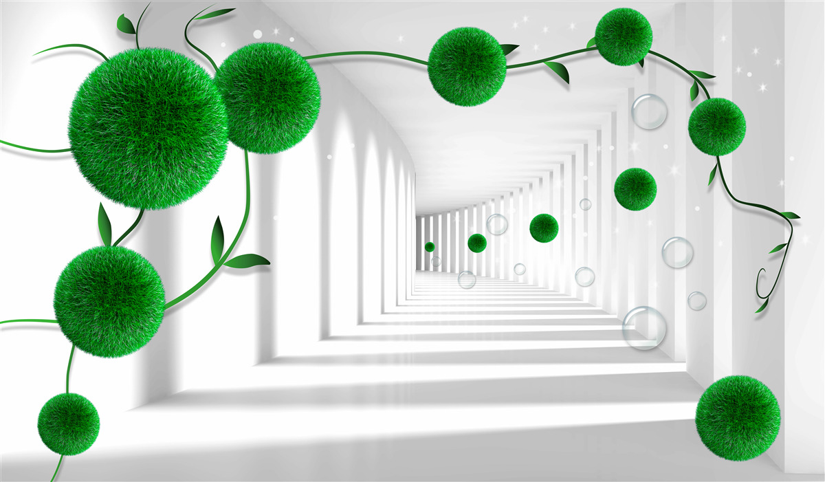 Fototapet bile verzi plutesc în tunel