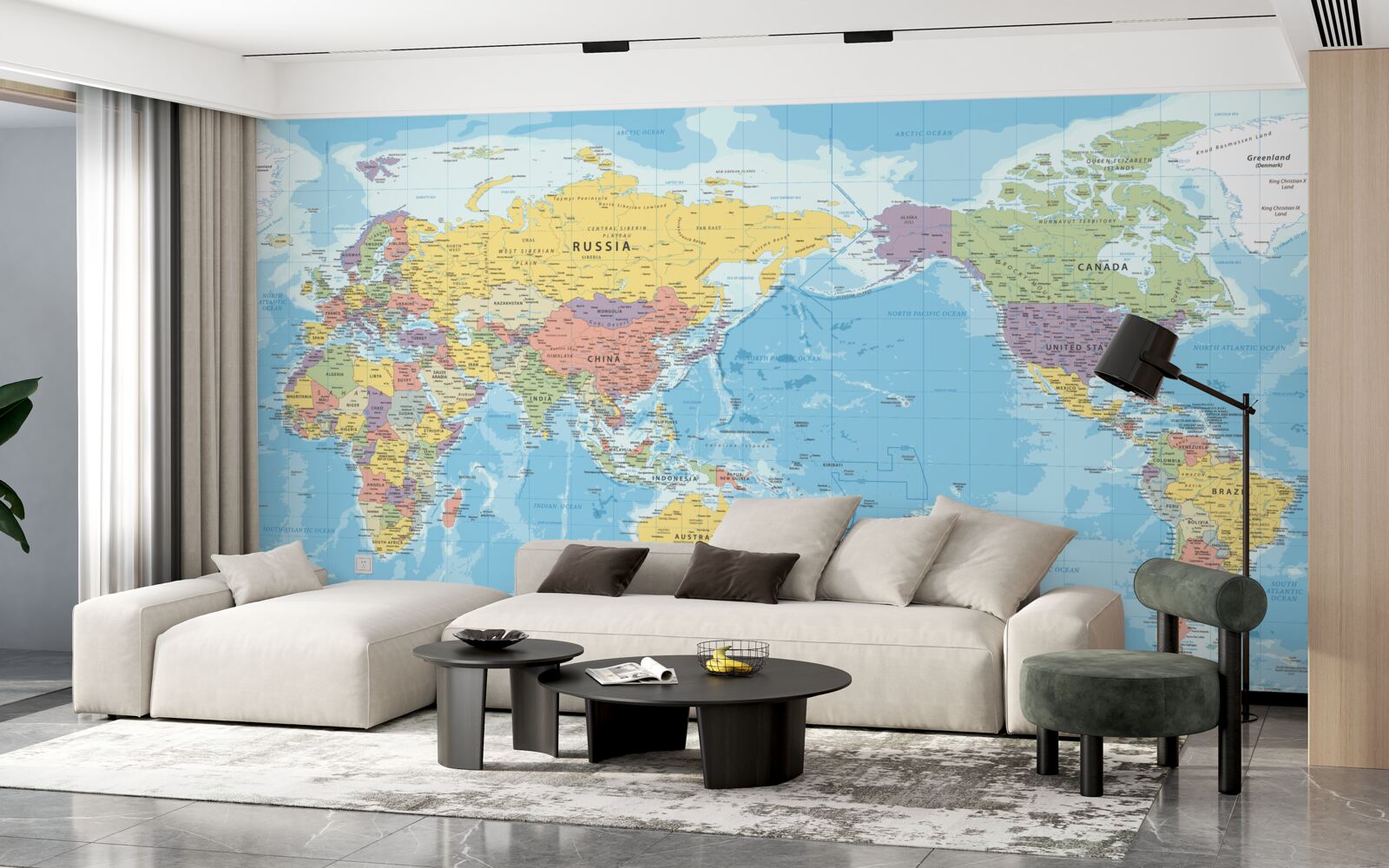 Fototapet harta lumii actuale din punct de vedere politic