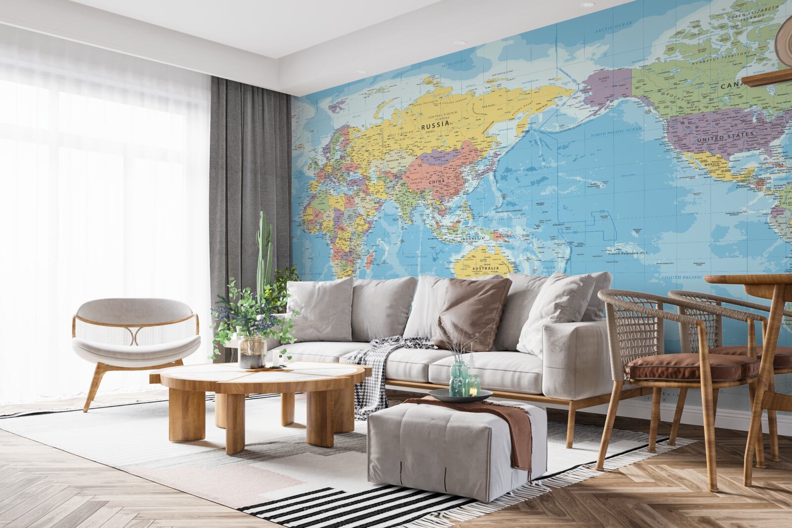 Fototapet harta lumii actuale din punct de vedere politic