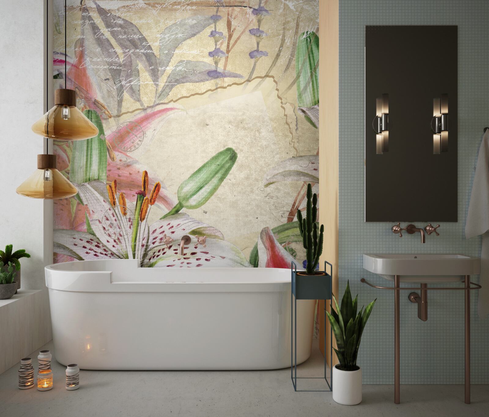 Fototapet crini albi ca zăpada în floare