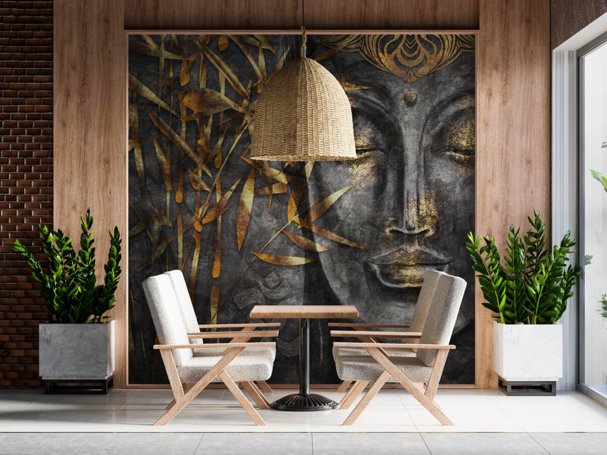 Fototapet fată în aur