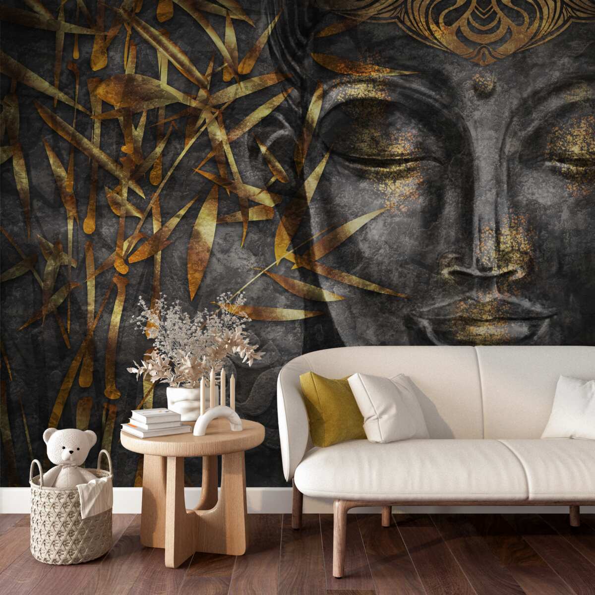 Fototapet fată în aur