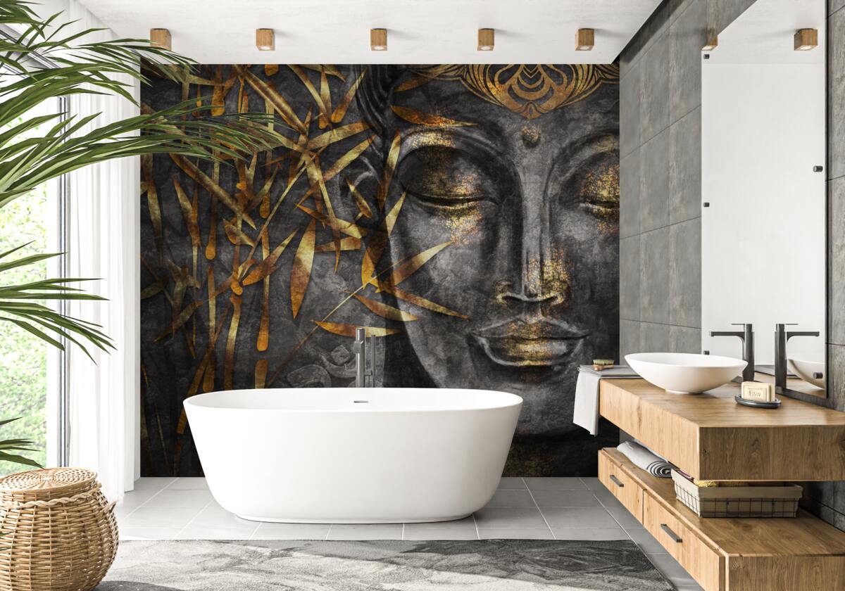 Fototapet fată în aur