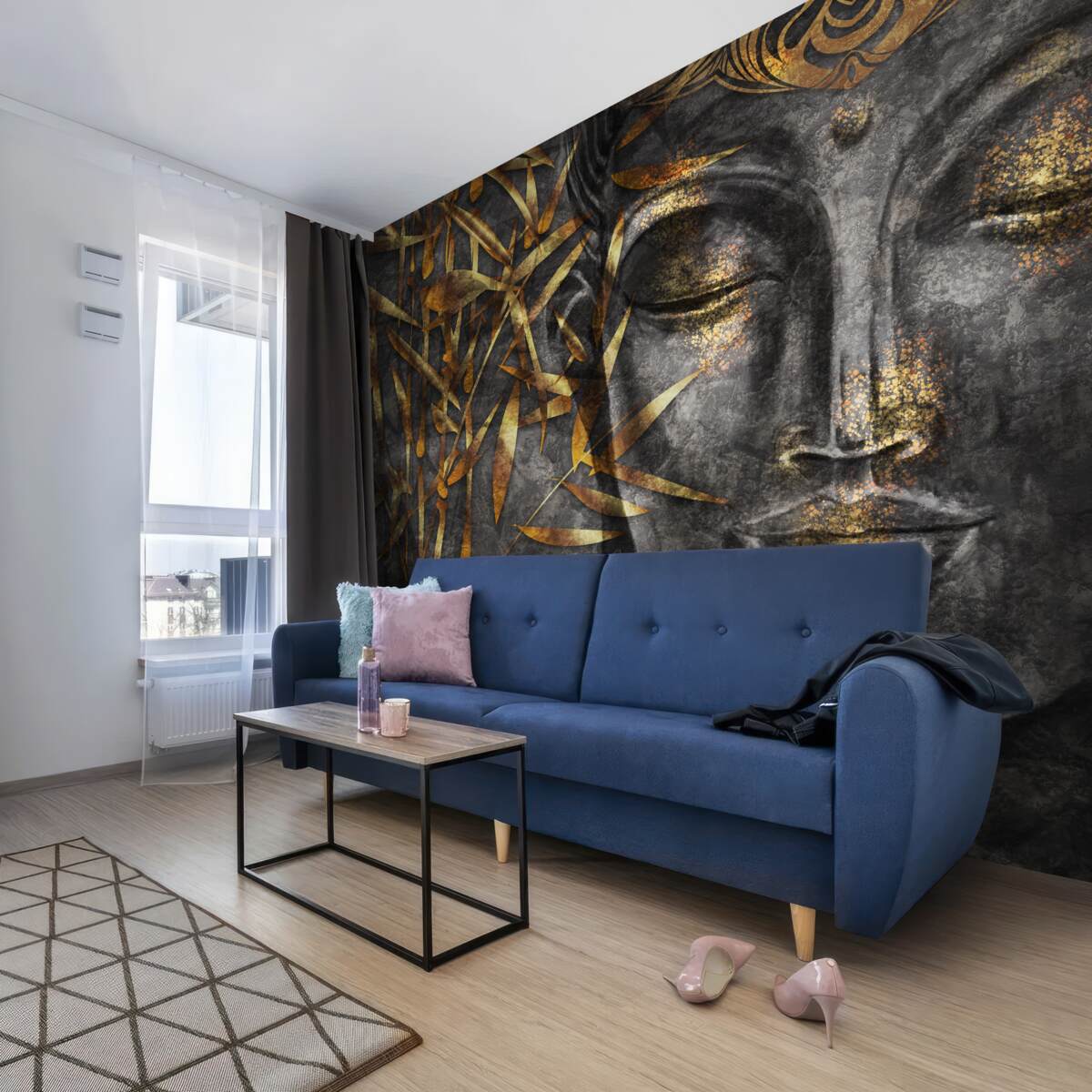 Fototapet fată în aur