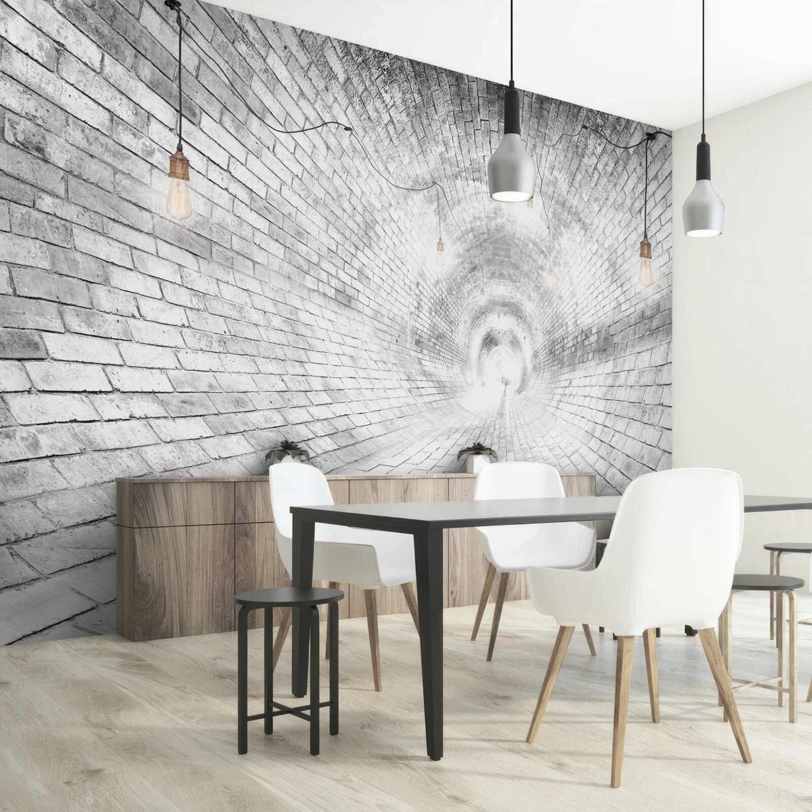 Fototapet un tunel de cărămidă care nu are sfârșit