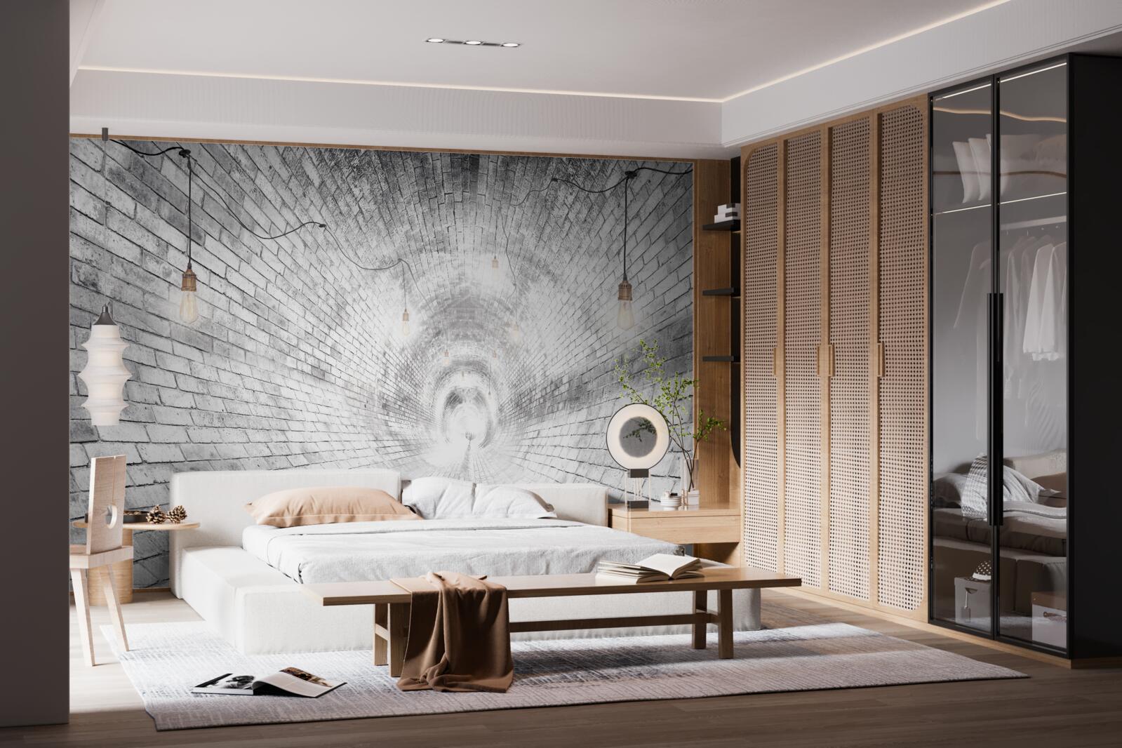 Fototapet un tunel de cărămidă care nu are sfârșit