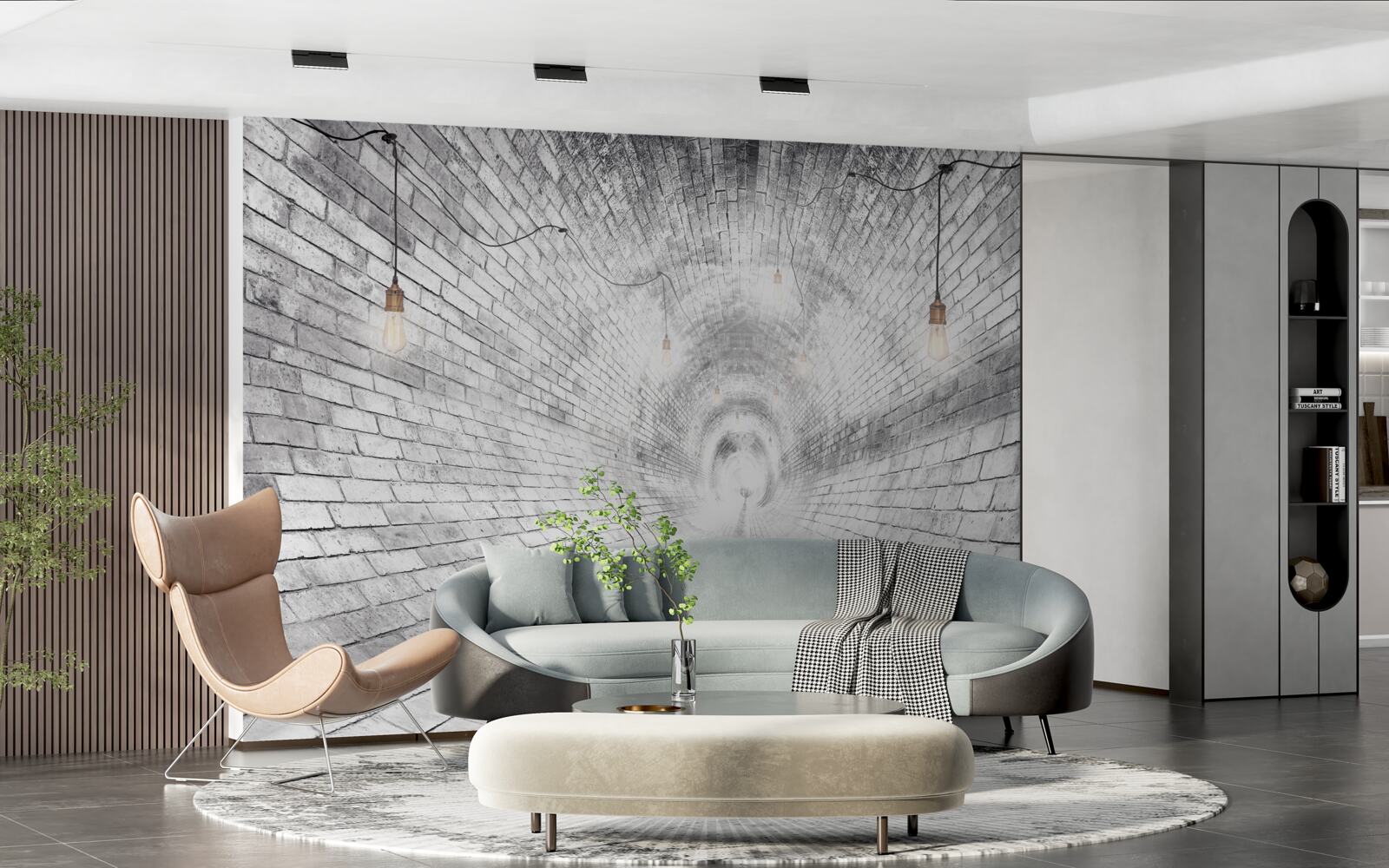 Fototapet un tunel de cărămidă care nu are sfârșit