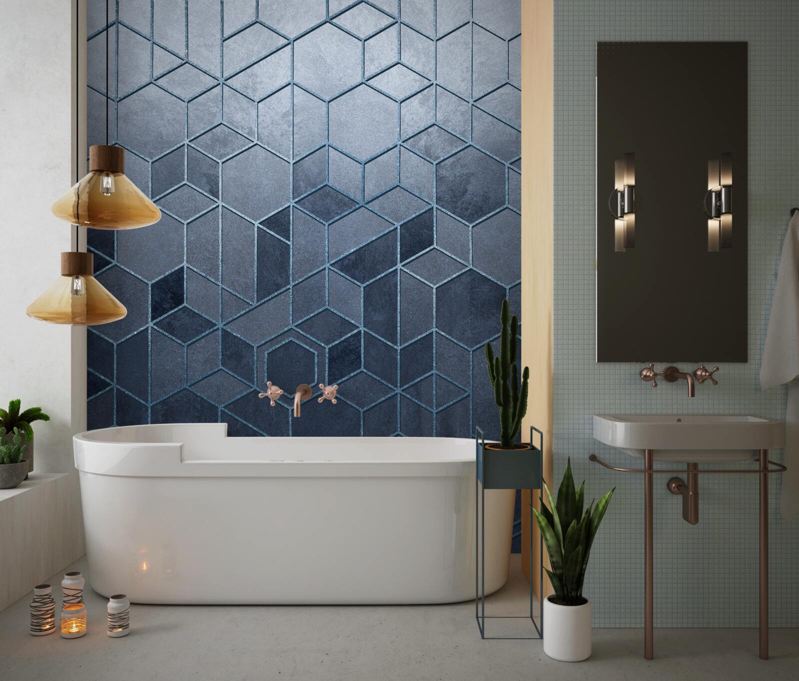 Fototapet geometrie din marmură gri rafinată