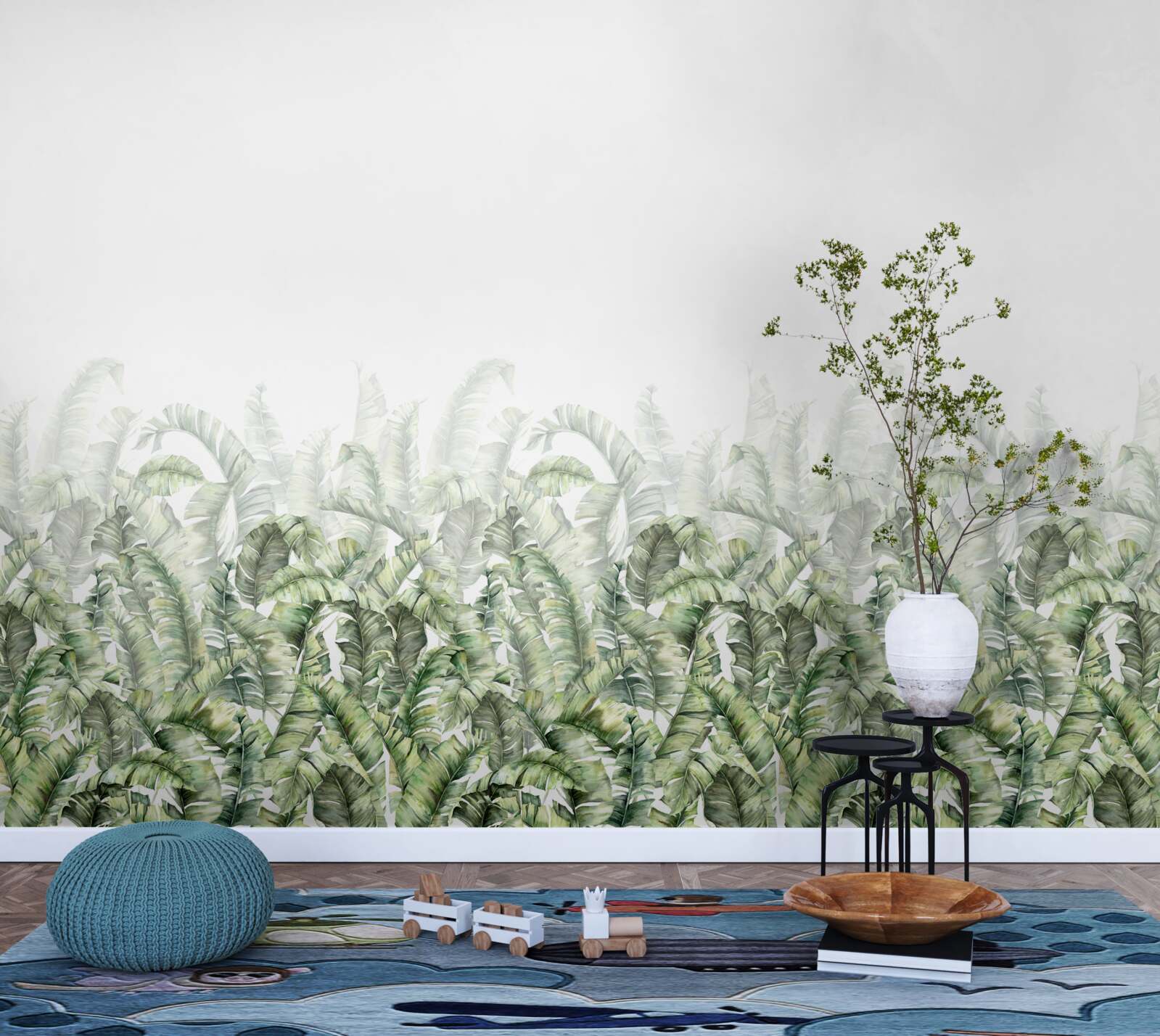 Fototapet ferigă albă densă și ceață