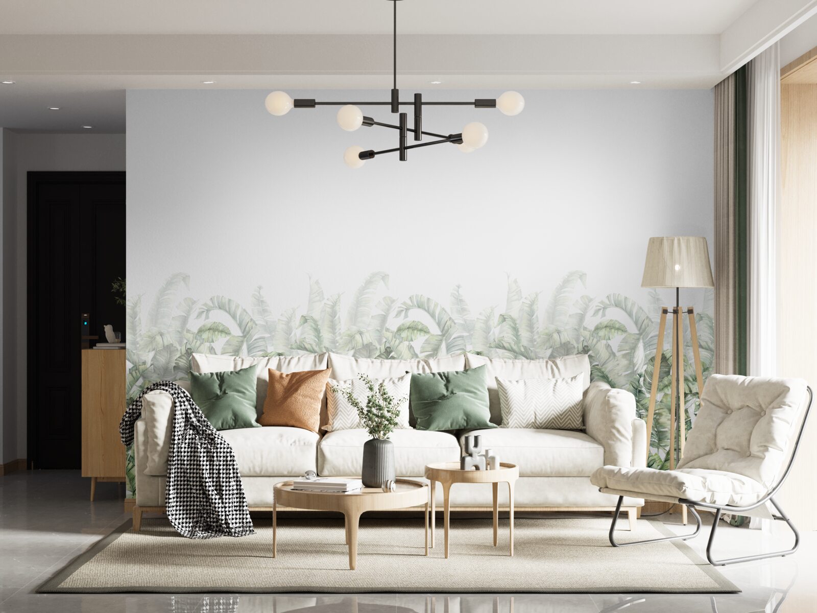 Fototapet ferigă albă densă și ceață