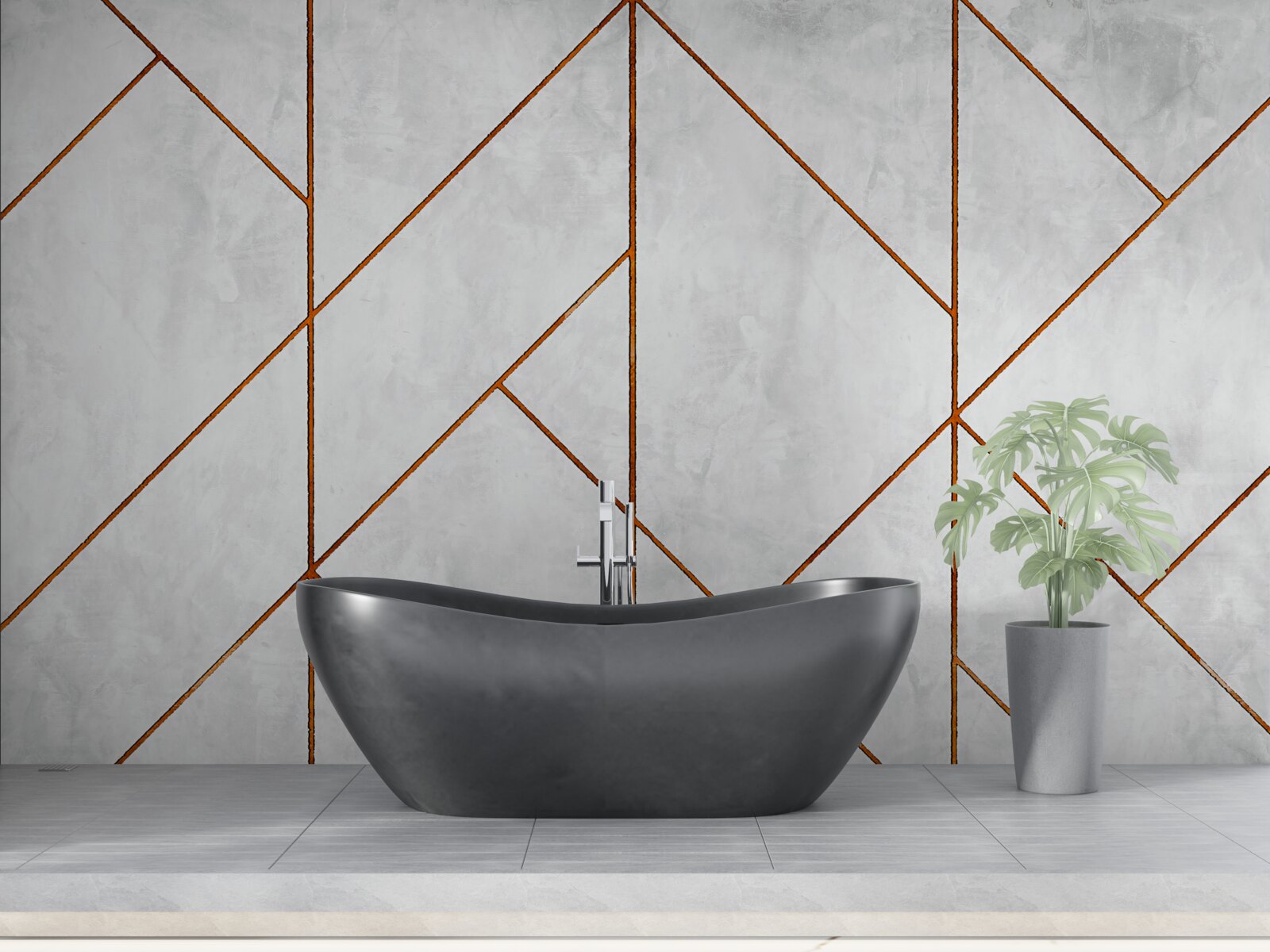 Fototapet marmură gri cu model de nervuri aurii