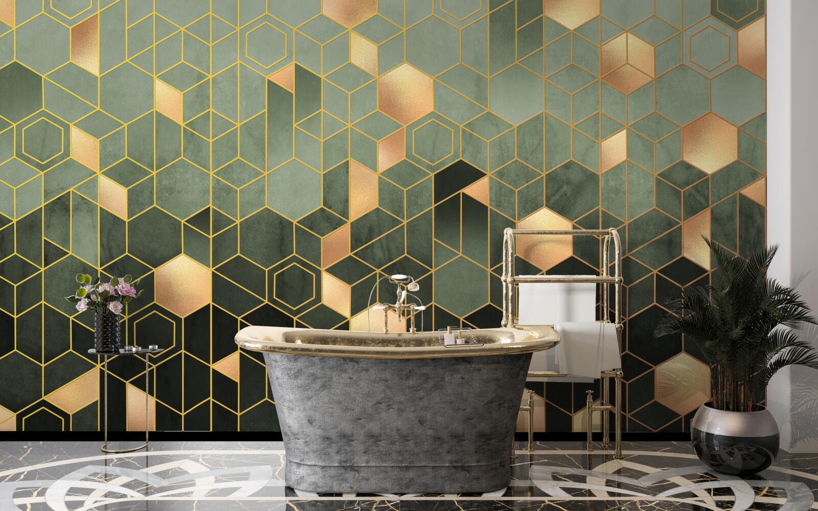 Fototapet pădurea este învăluită în ceață nocturnă, creând imagini abstracte