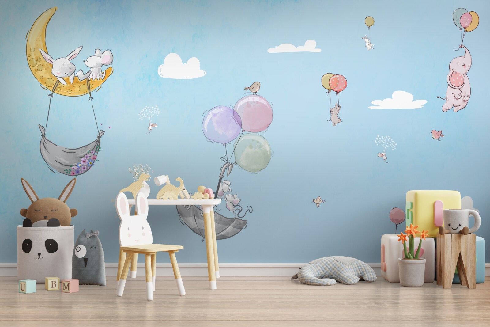 Fototapet baloane și animale