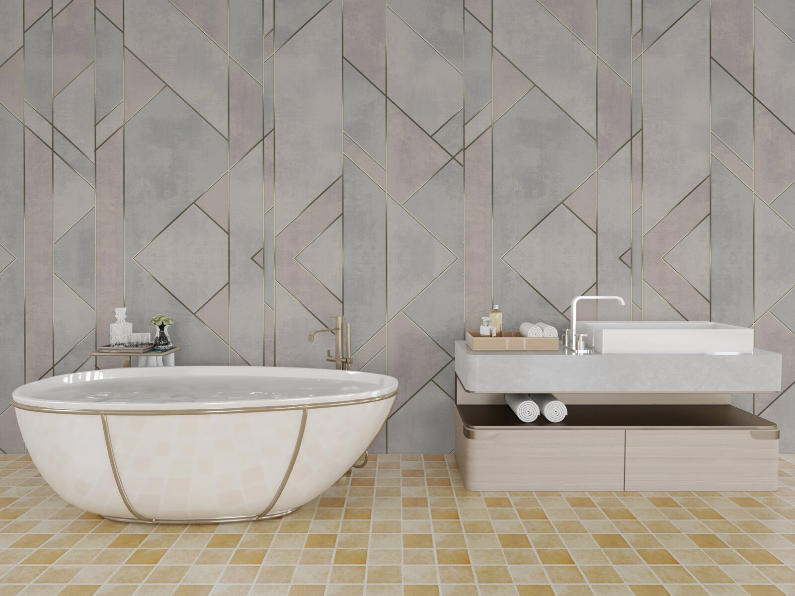 Fototapet linii drepte pe o suprafață de marmură