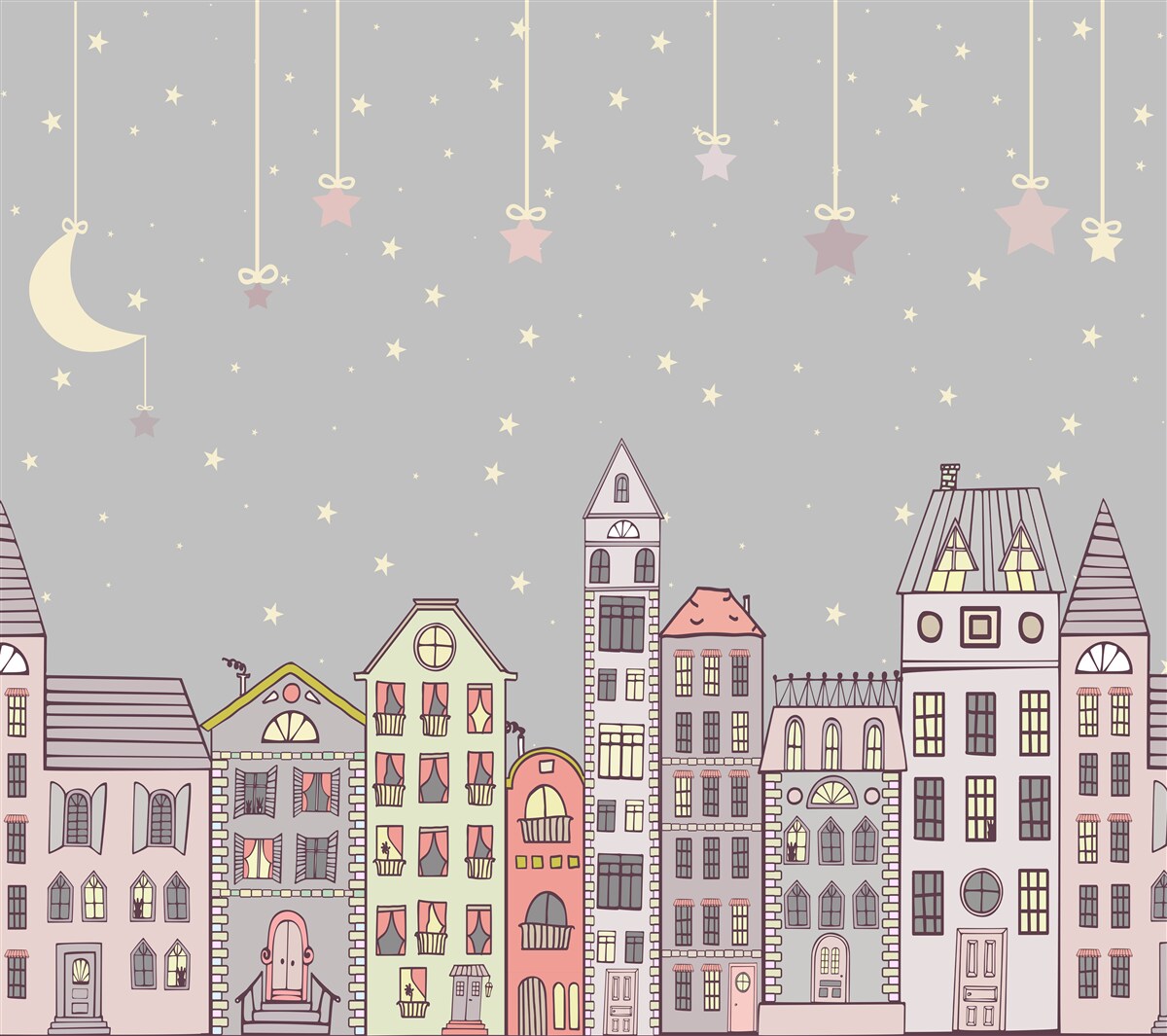 Fototapet orașul este învăluit în somn